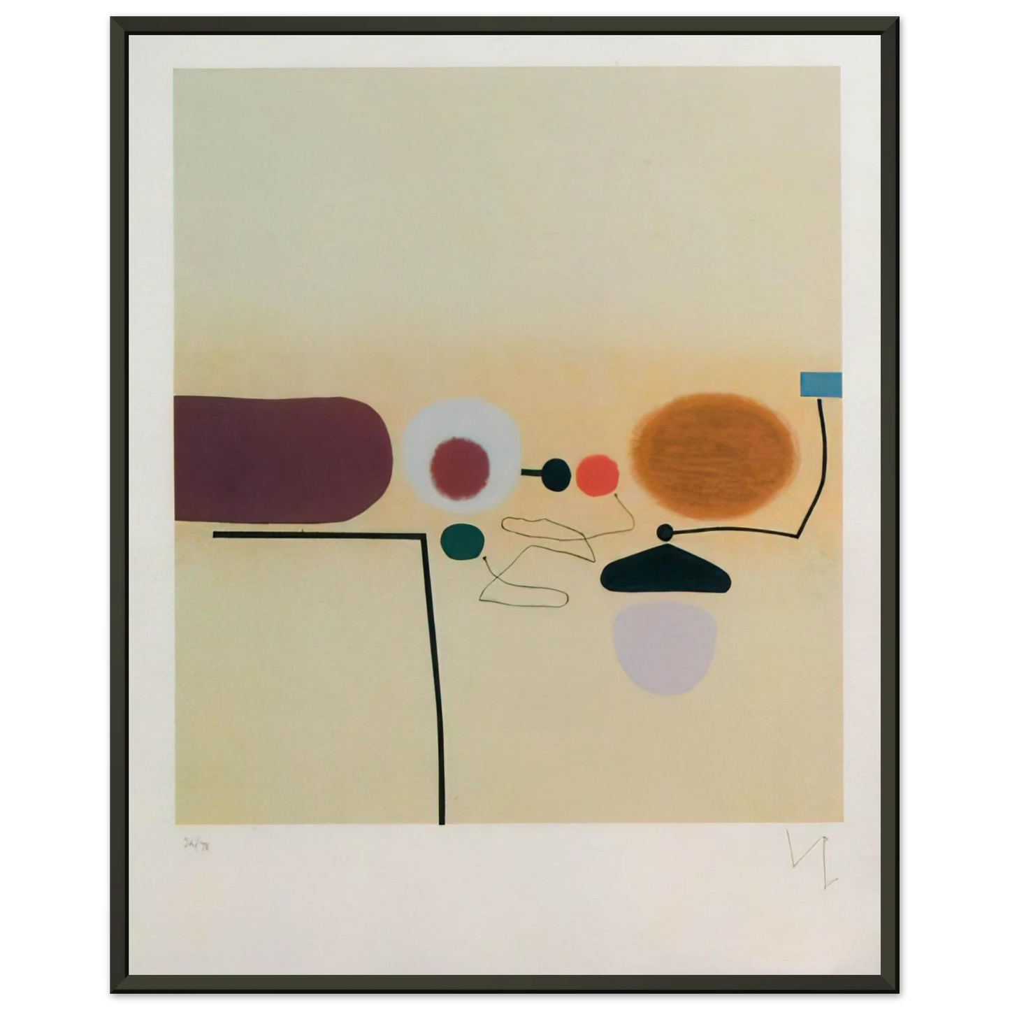 Victor Pasmore COMPOSITE IMAGE ORANGE AND PINK Framed Art Print - Aluminum Frame - 40x50 cm / 16x20 inches