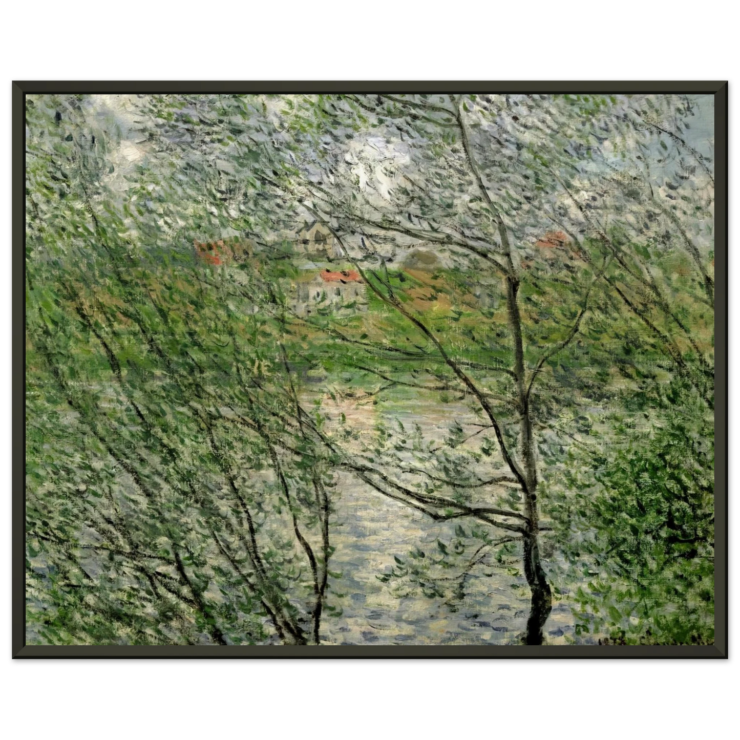 claude monet  The Isle GrandeJatte on the Siene Framed Art Print  - Aluminum Frame - 70x100 cm / 28x40 inches