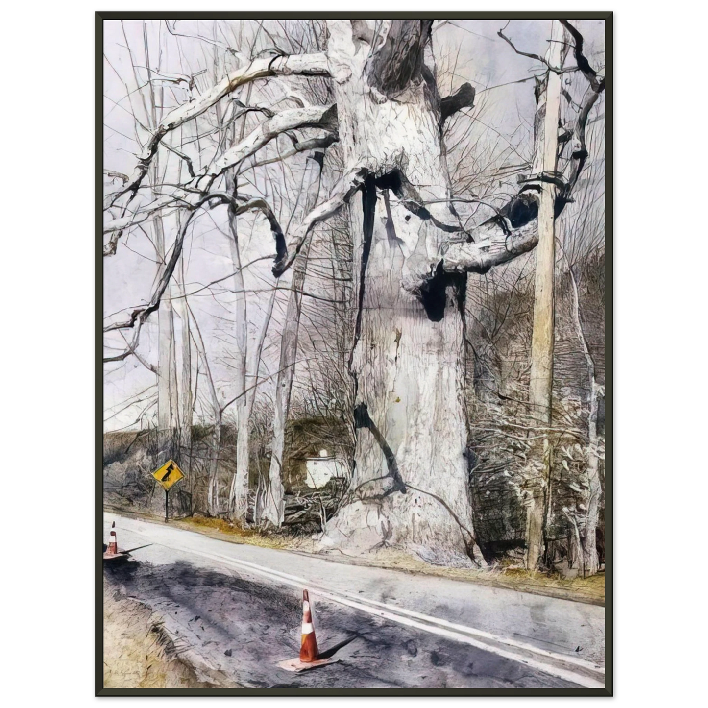 Andrew Wyeth WALKING STICK Framed Art Print - Aluminum Frame - 40x50 cm / 16x20 inches