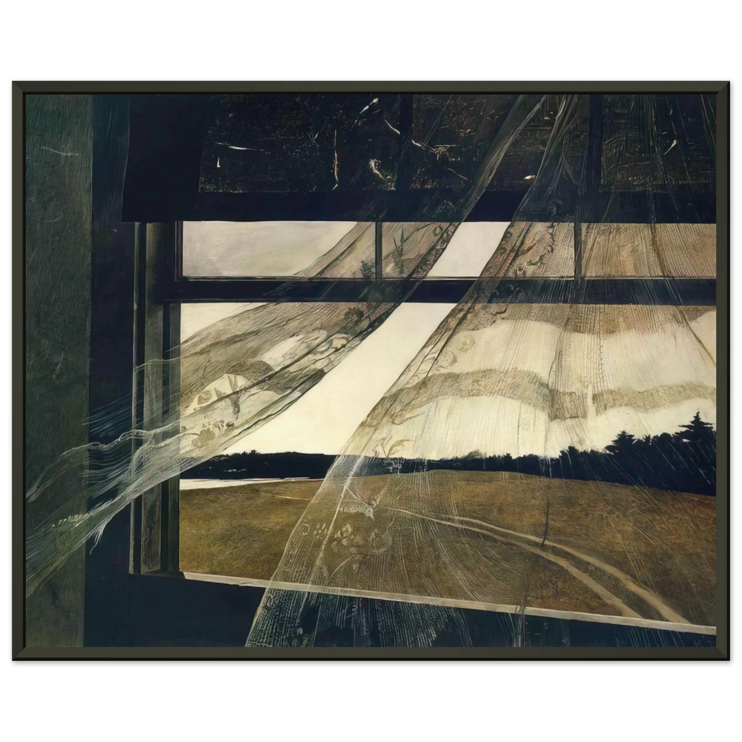 Andrew Wyeth WIND FROM THE SEA 1947 Framed Art Print - Aluminum Frame - 70x100 cm / 28x40 inches