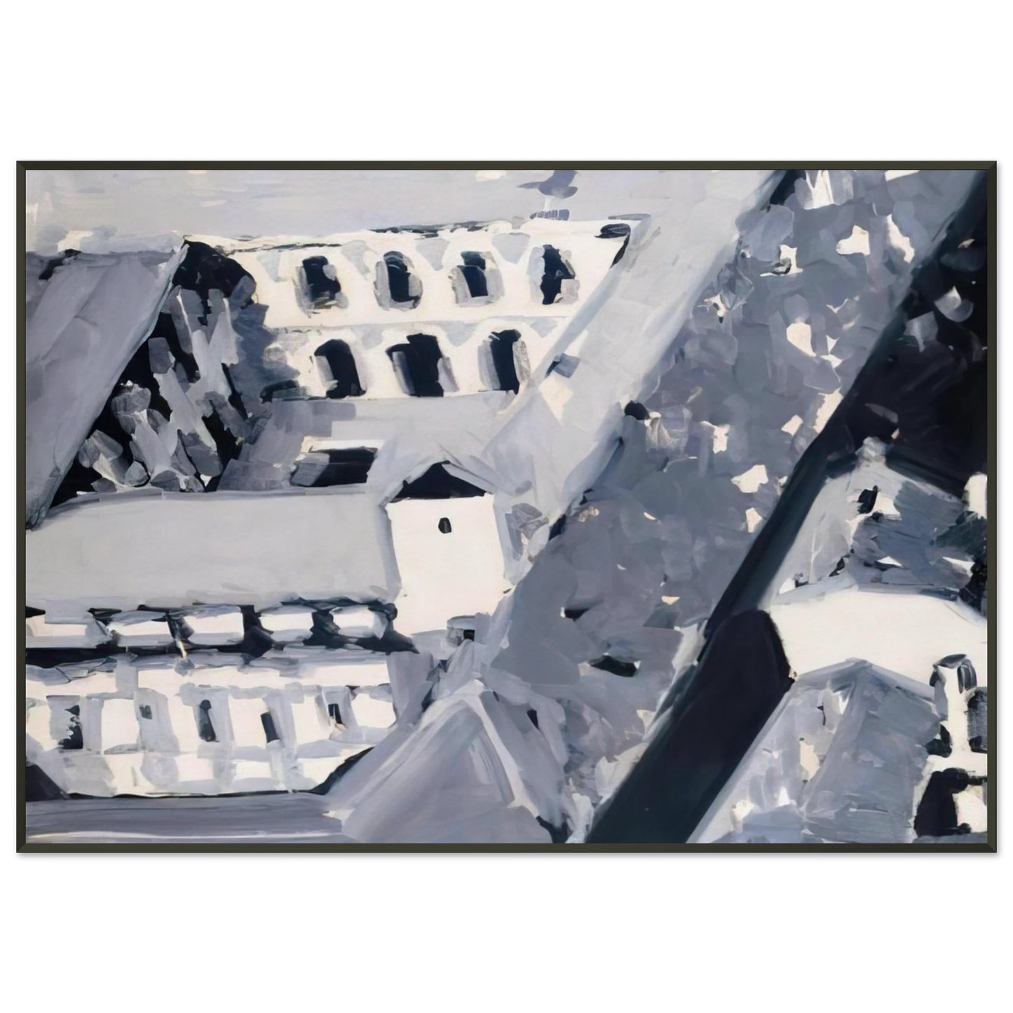 Gerhard Richter TOWNSCAPE M5 1968 Framed Art Print - Aluminum Frame - 21x29.7 cm / 8x12"