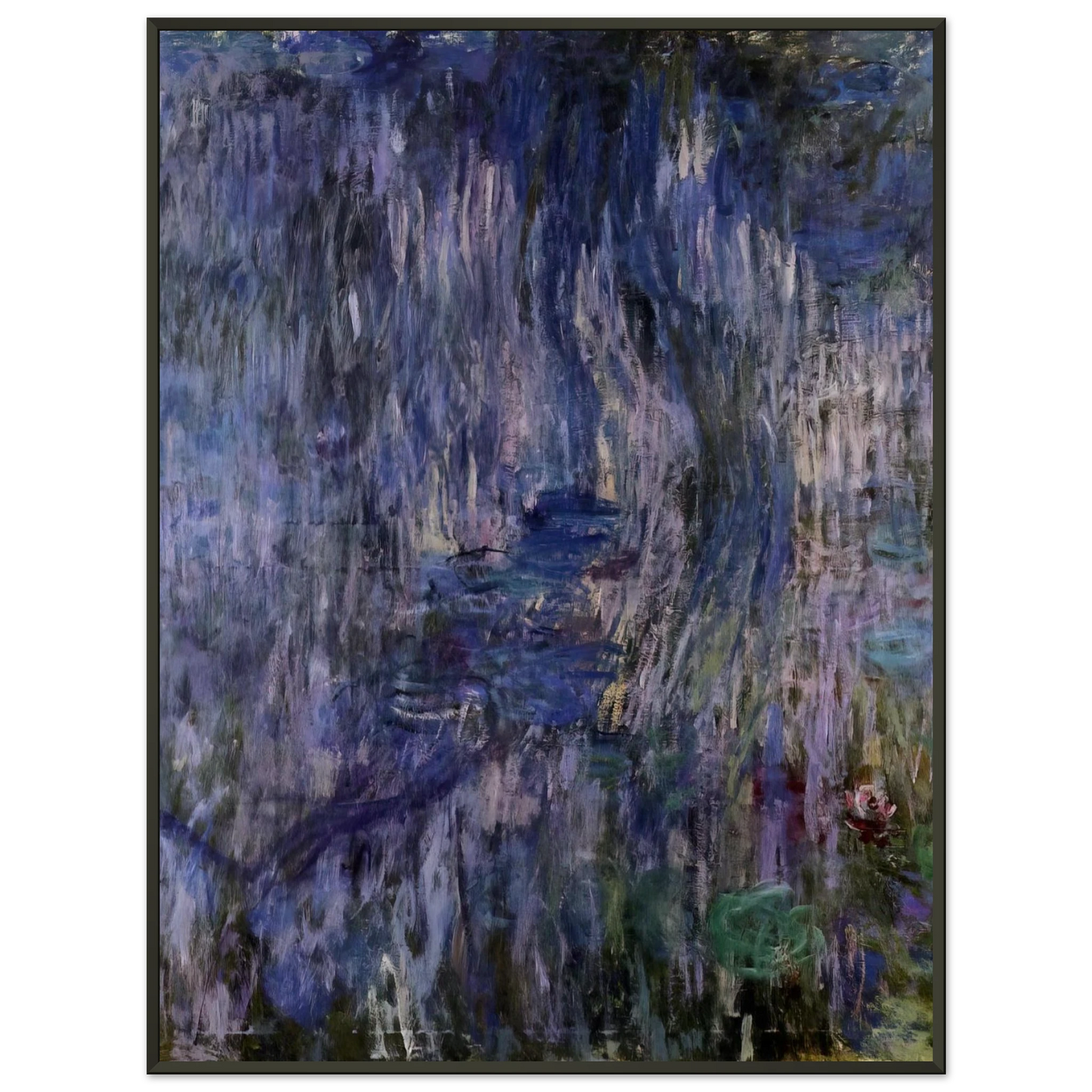 claude monet Water Lilies Reflection of a Weeping Willows Framed Art Print - Aluminum Frame - 40x50 cm / 16x20 inches