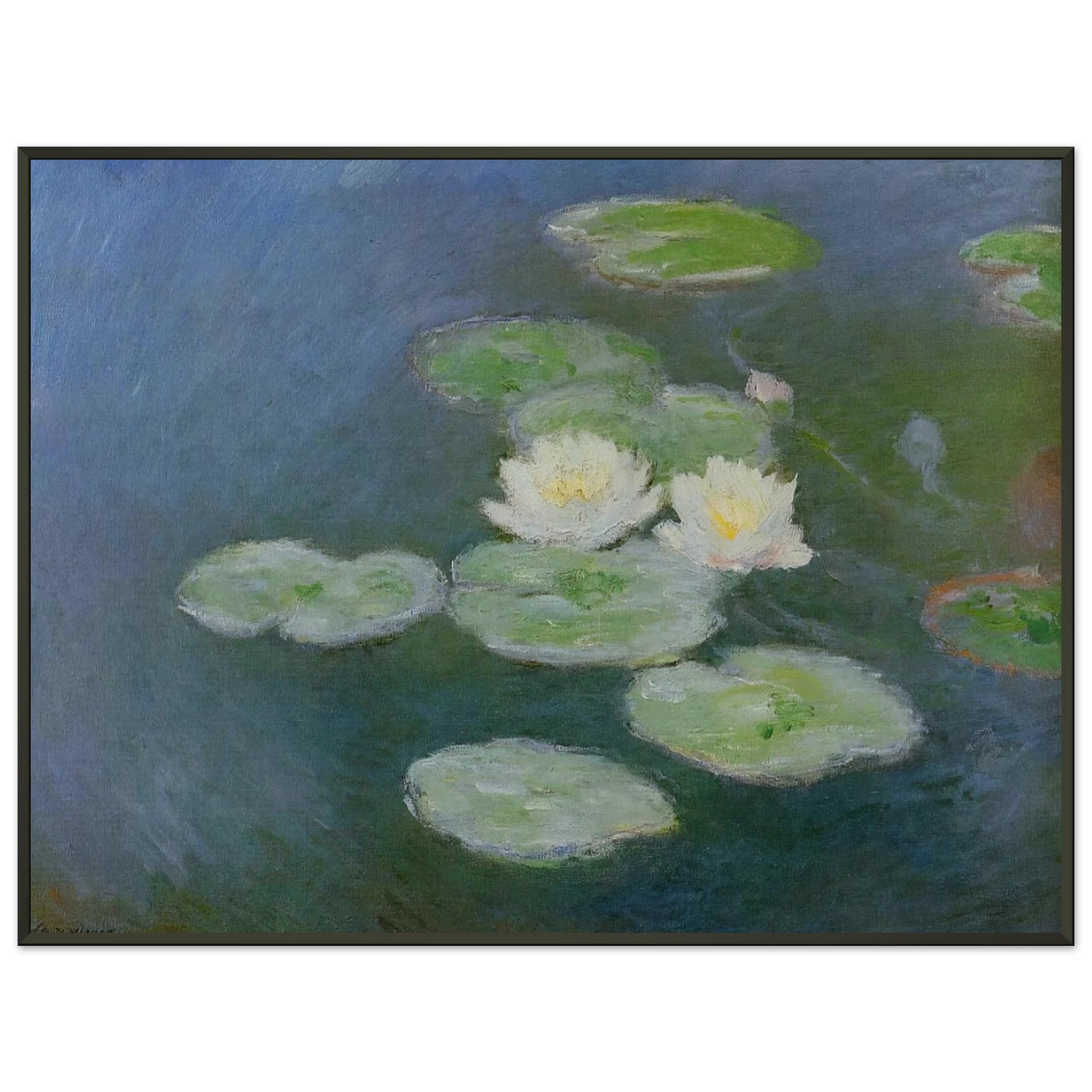 claude monet Water Lilies Evening Effect Framed Art Print - Aluminum Frame - 60x80 cm / 24x32 inches