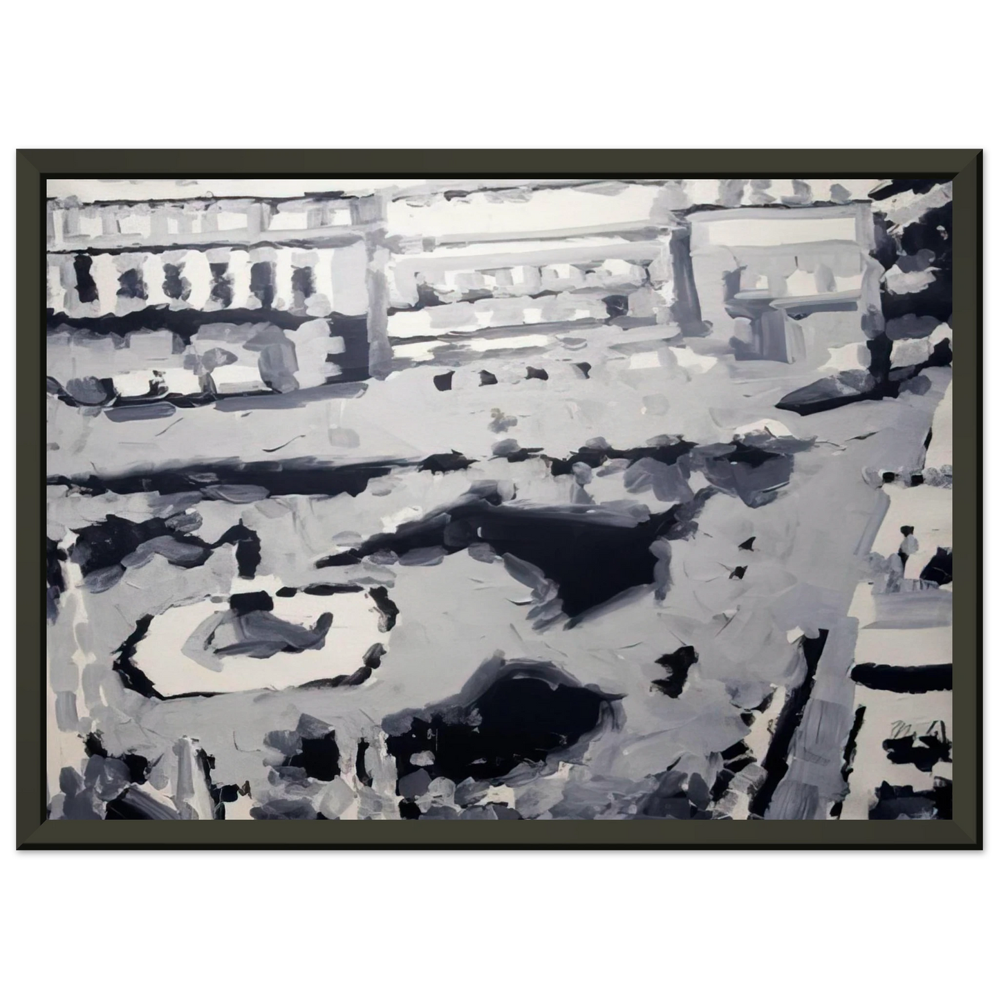 Gerhard Richter TOWNSCAPE M6 1968 Framed Art Print - Aluminum Frame - 40x50 cm / 16x20 inches