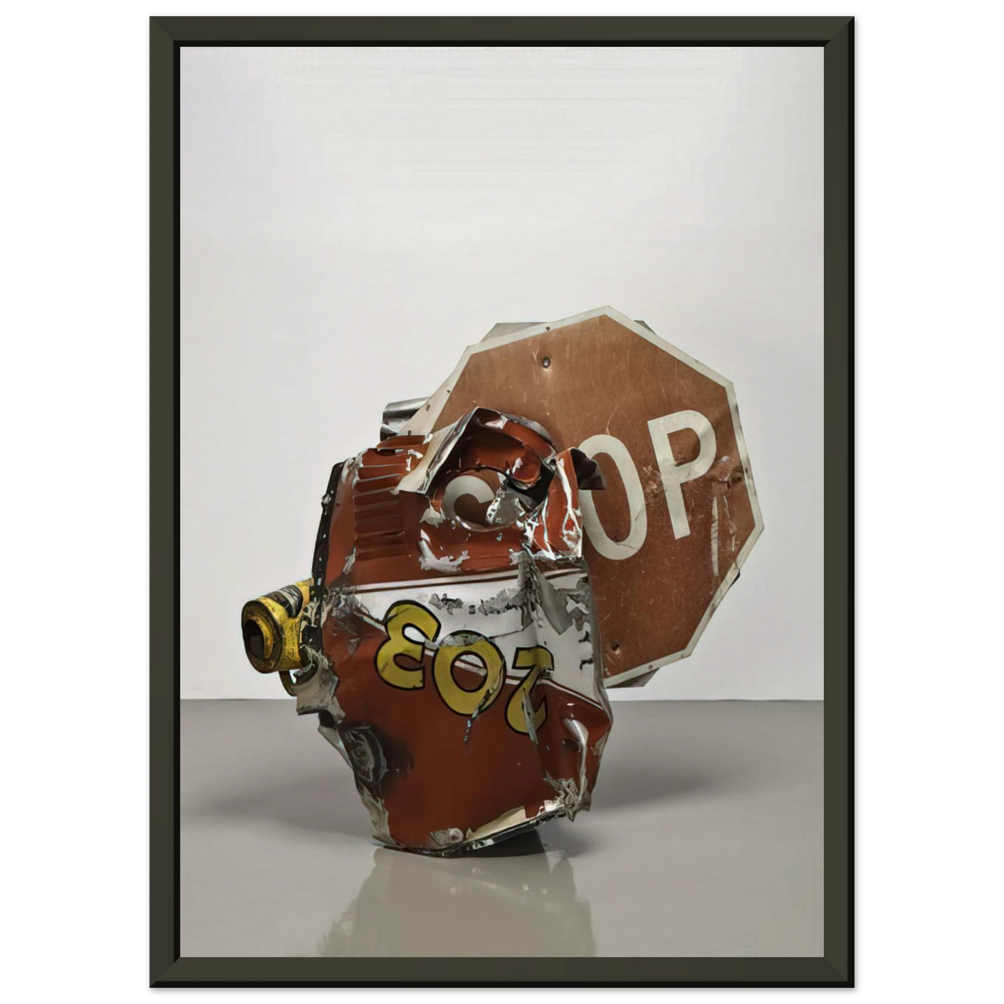 Robert Rauschenberg STOP SIDE EARLY WINTER GLUT 1987 Framed Art Print - Aluminum Frame - 40x50 cm / 16x20 inches