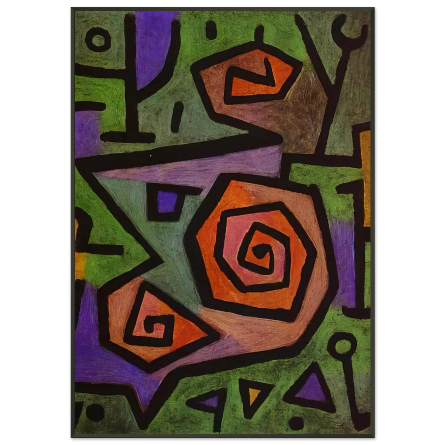 Paul Klee HEROIC ROSES 1938 Framed Art Print - Aluminum Frame - 21x29.7 cm / 8x12"