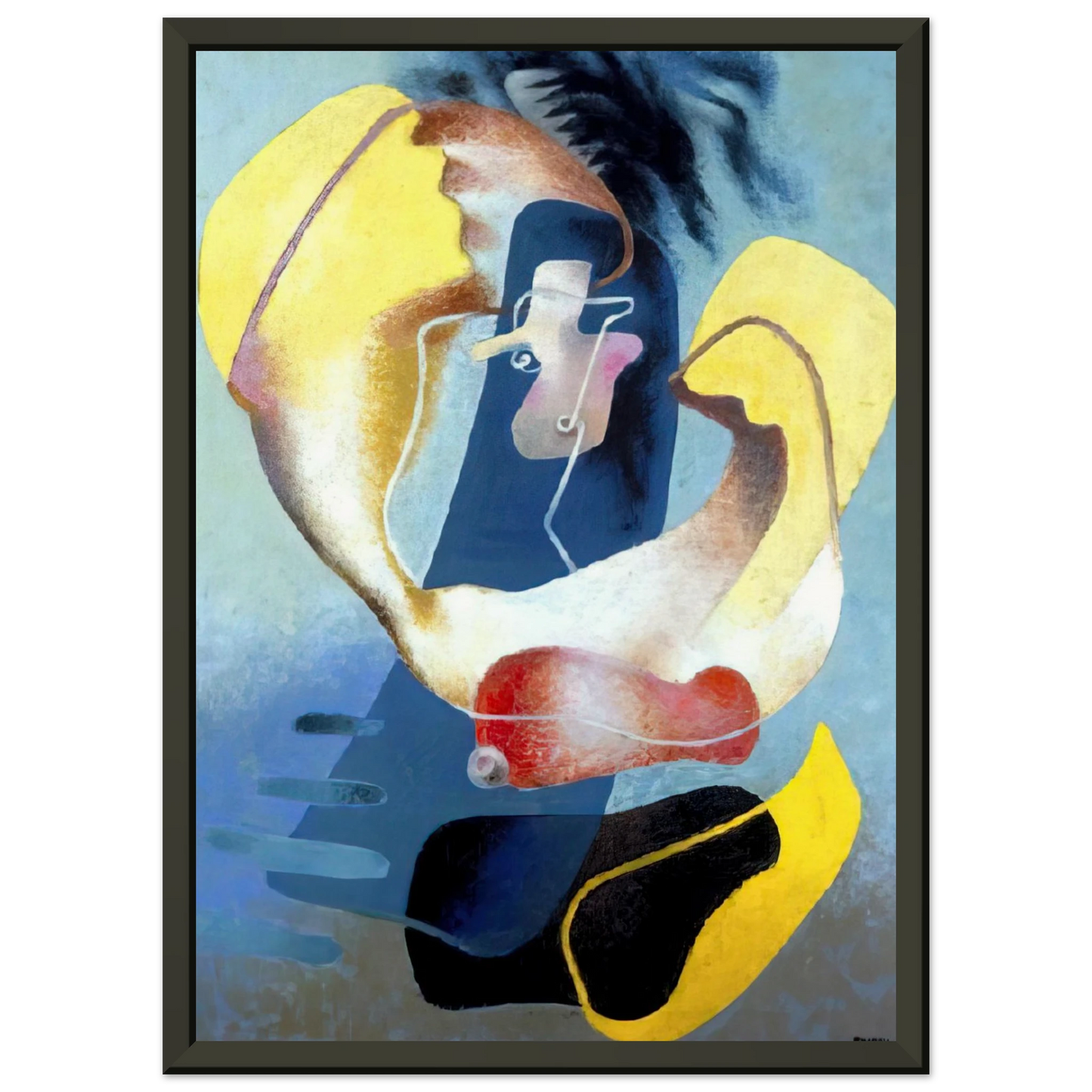 Enrico Prampolini THE FIGURE IN SPACE 1937 Framed Art Print - Aluminum Frame - 70x100 cm / 28x40 inches