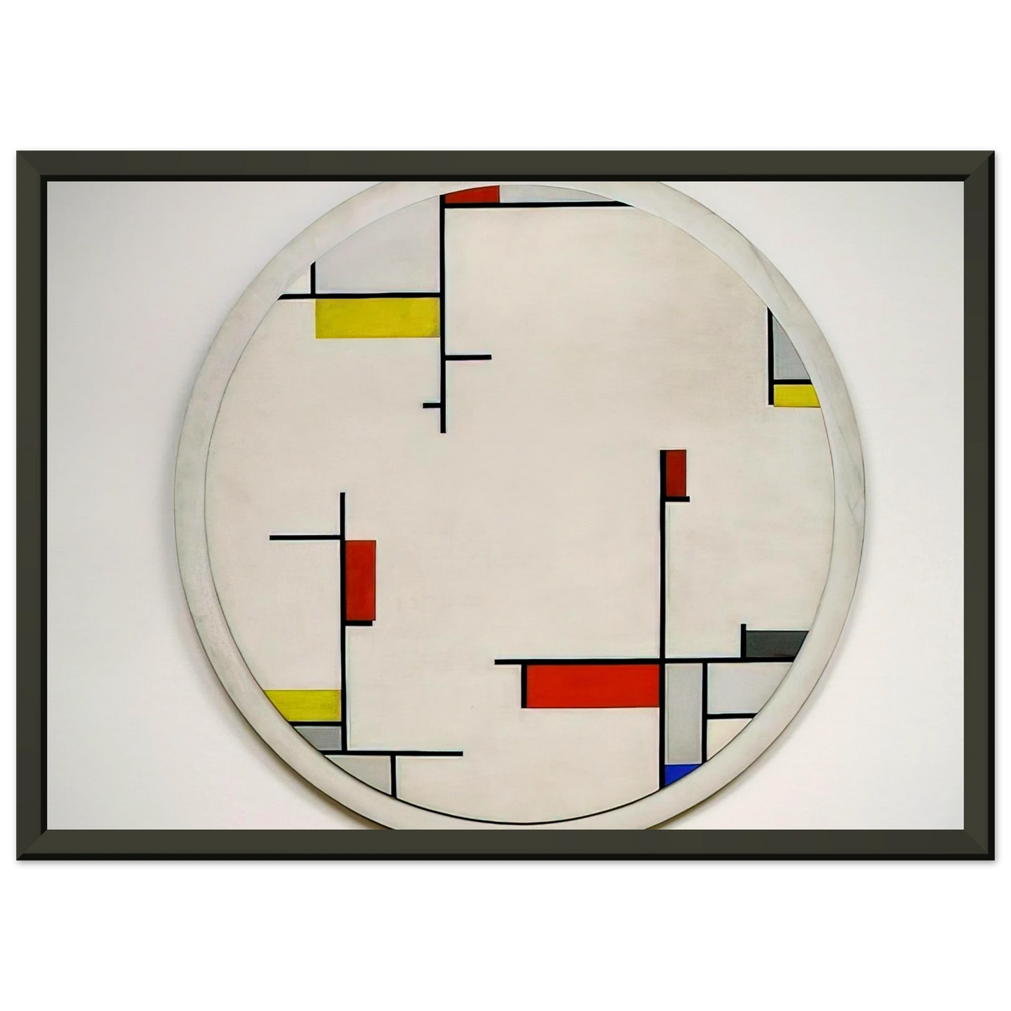 Fritz Glarner Relational Painting Tondo 1 1944 Framed Art Print - Aluminum Frame - 70x100 cm / 28x40 inches