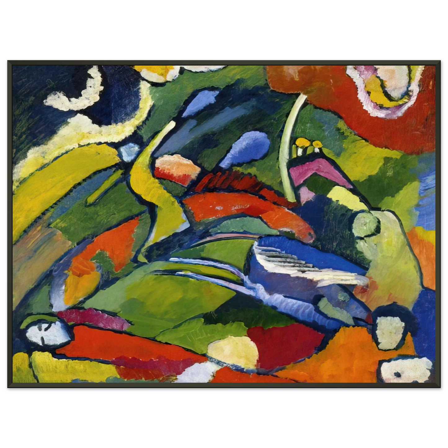 Wassily Kandinsky TWO RIDERS AND RECLINING FIGURE Framed Art Print - Aluminum Frame - 60x80 cm / 24x32 inches