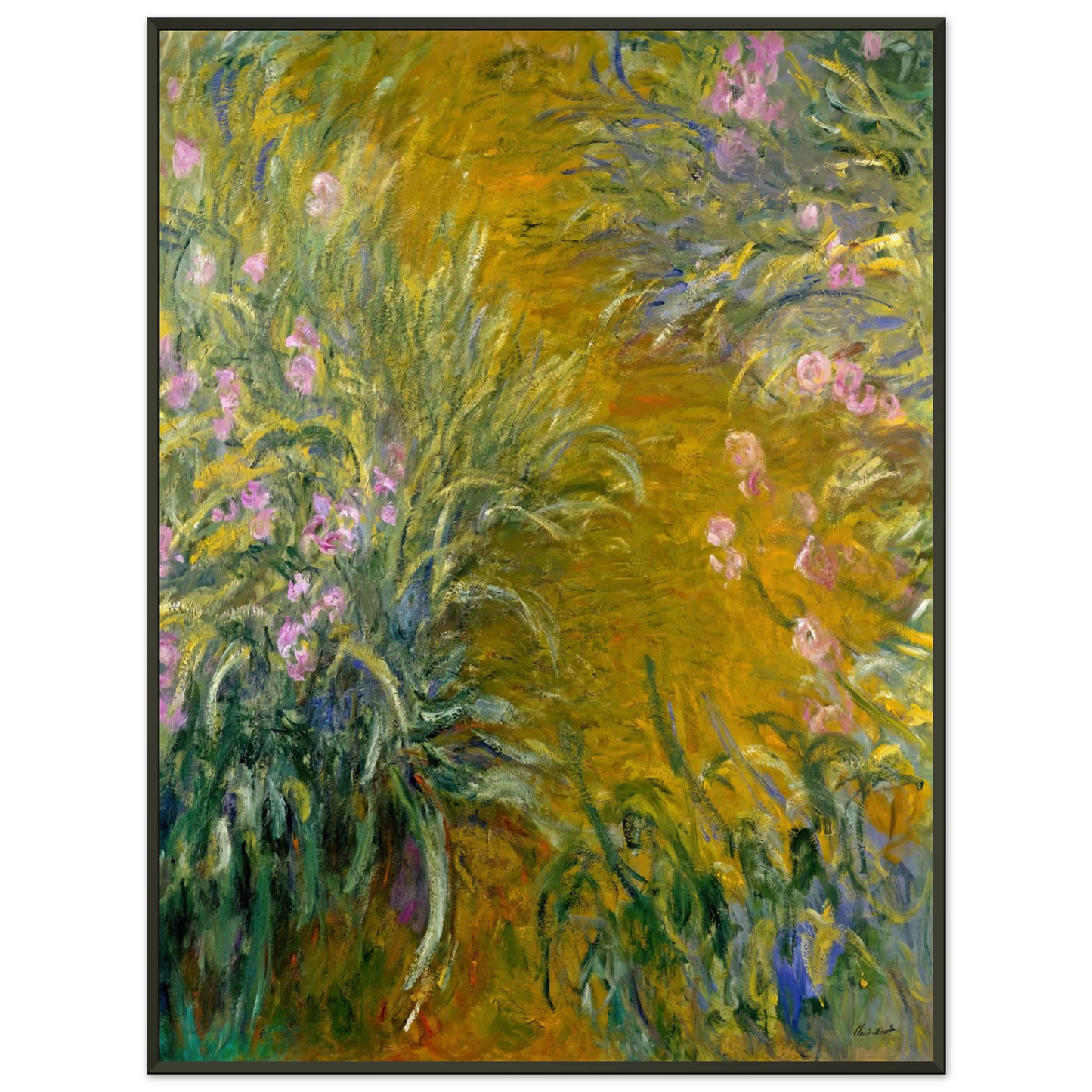 claude monet  Path through the Irises 01 Framed Art Print  - Aluminum Frame - 40x50 cm / 16x20 inches