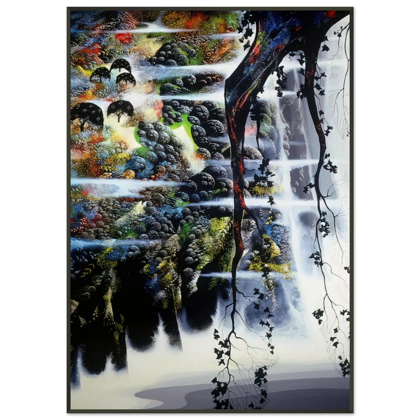 Eyvind Earle  Seaside Wilderness Framed Art Print  - Aluminum Frame - 21x29.7 cm / 8x12"