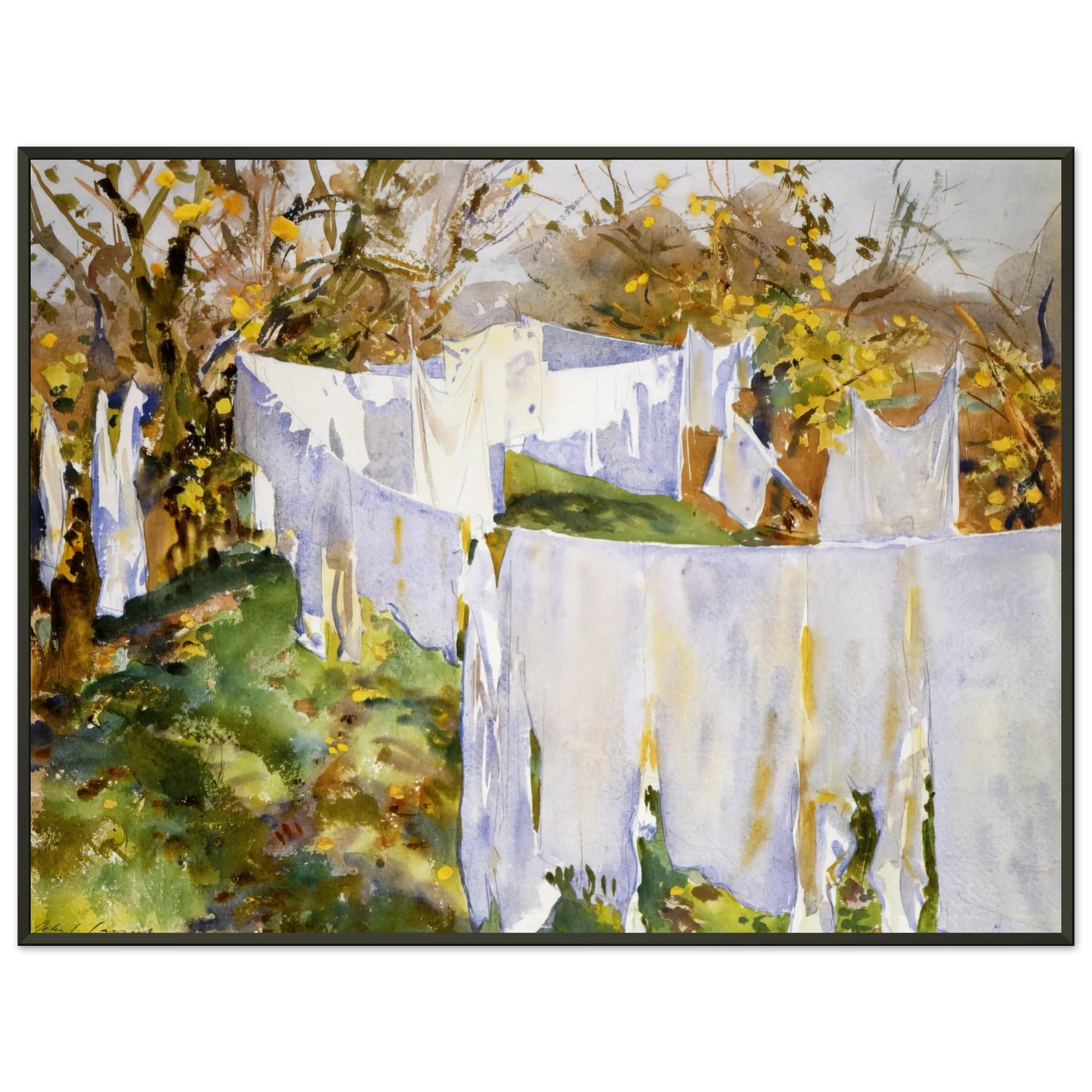 John Singer Sargent La Biancheria Framed Art Print - Aluminum Frame - 60x80 cm / 24x32 inches