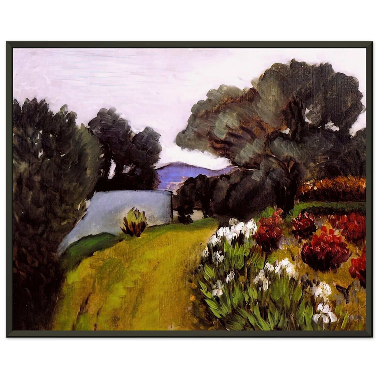 Henri Matisse IN THE NICE COUNTRYSIDE GARDEN OF IRISES 1919 Framed Art Print - Aluminum Frame - 60x80 cm / 24x32 inches