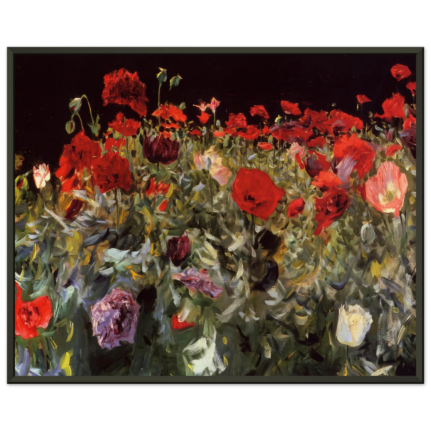 John Singer Sargent Poppies Framed Art Print - Aluminum Frame - 70x100 cm / 28x40 inches