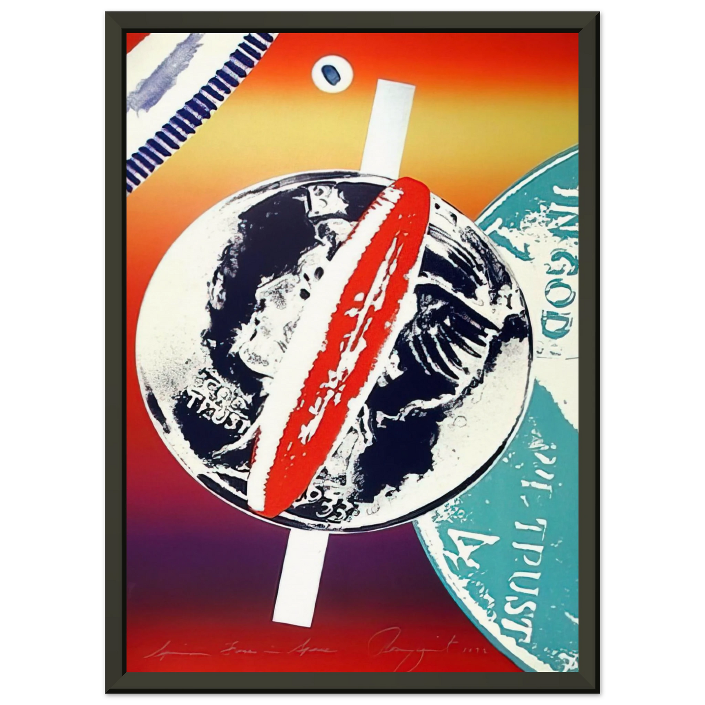 James Rosenquist Spinning Faces in Space Framed Art Print - Aluminum Frame - 40x50 cm / 16x20 inches
