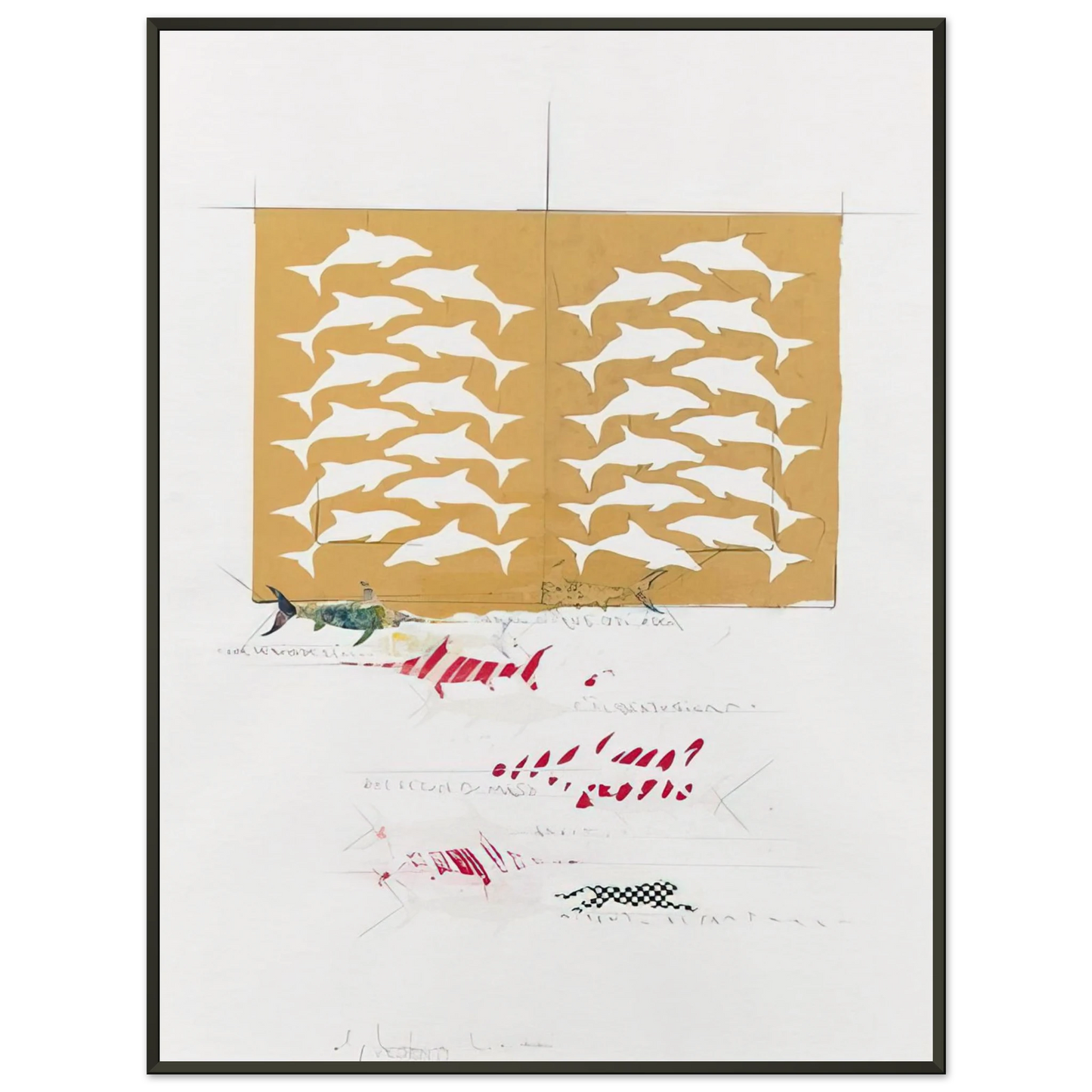 Alighiero Boetti FANNO CINQUE 1988 Framed Art Print - Aluminum Frame - 70x100 cm / 28x40 inches
