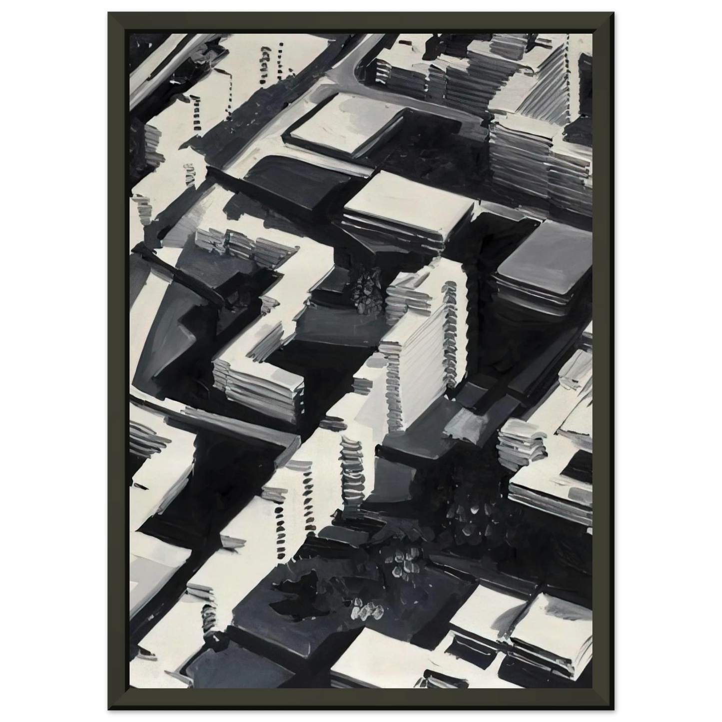 Gerhard Richter TOWNSCAPE SA 1969 Framed Art Print - Aluminum Frame - 70x100 cm / 28x40 inches