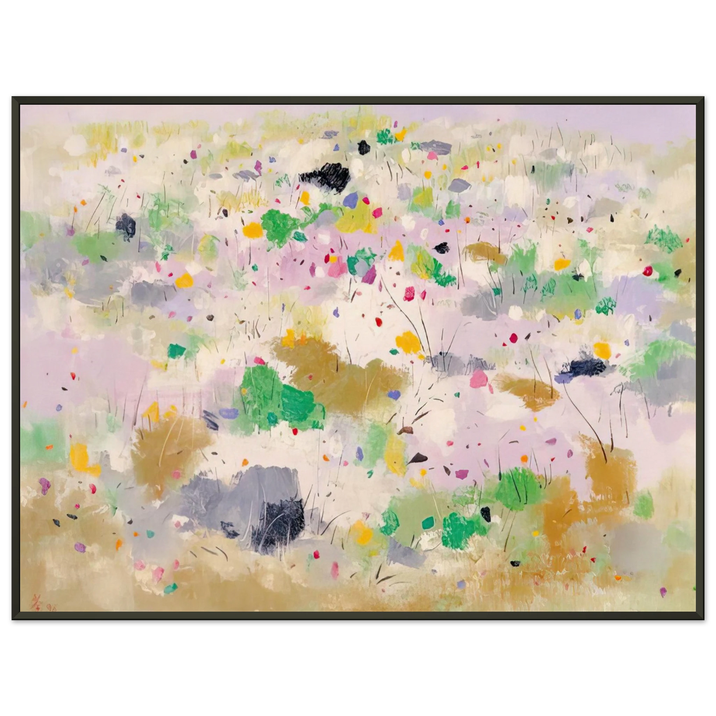 Wu Guanzhong The Blooming Mountain Abstract Expressionism Ink and wash painting Framed Art Print - Aluminum Frame - 70x100 cm / 28x40 inches