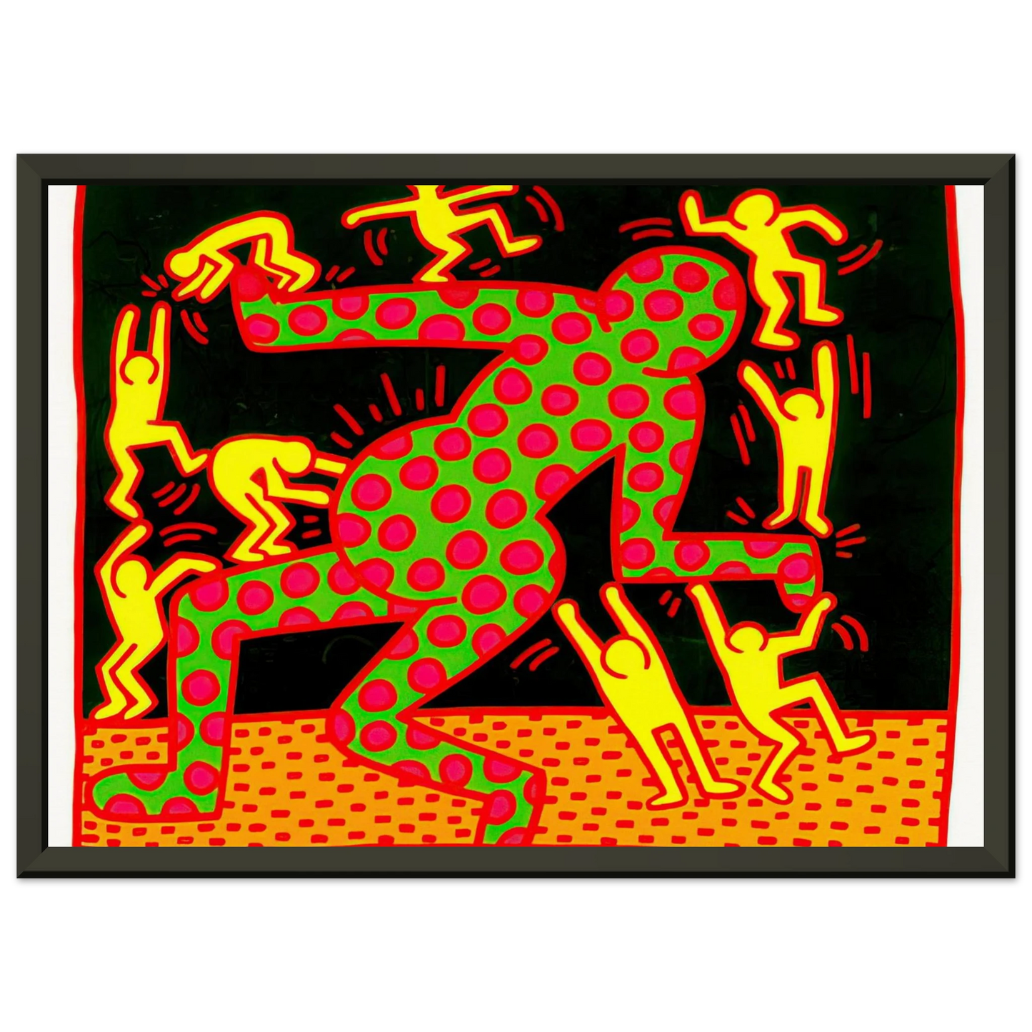 Keith Haring UNTITLED 1983 2 Framed Art Print - Aluminum Frame - 40x50 cm / 16x20 inches