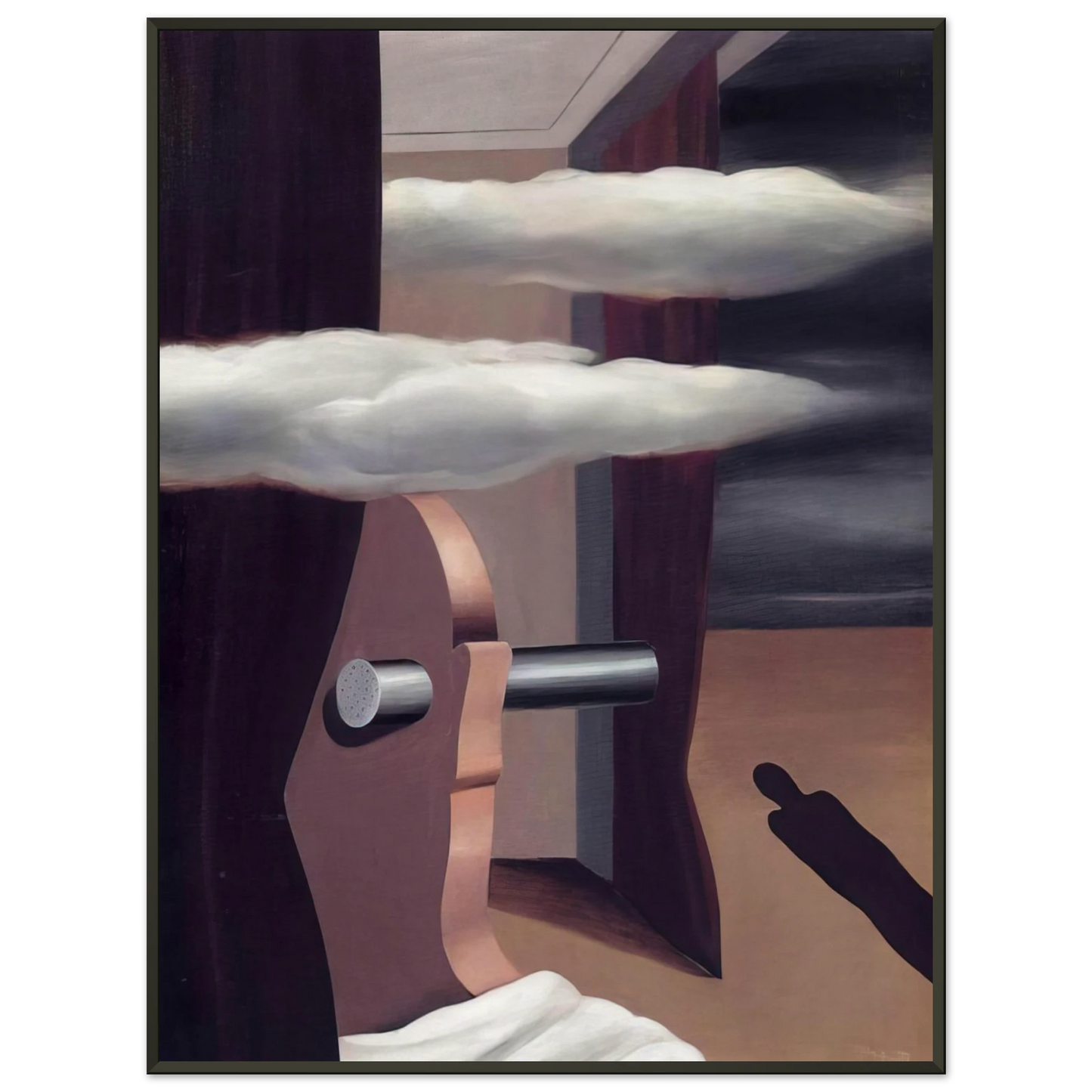 Rene Magritte  THE CATAPULT OF DESERT 1926 Framed Art Print  - Aluminum Frame - 60x80 cm / 24x32 inches
