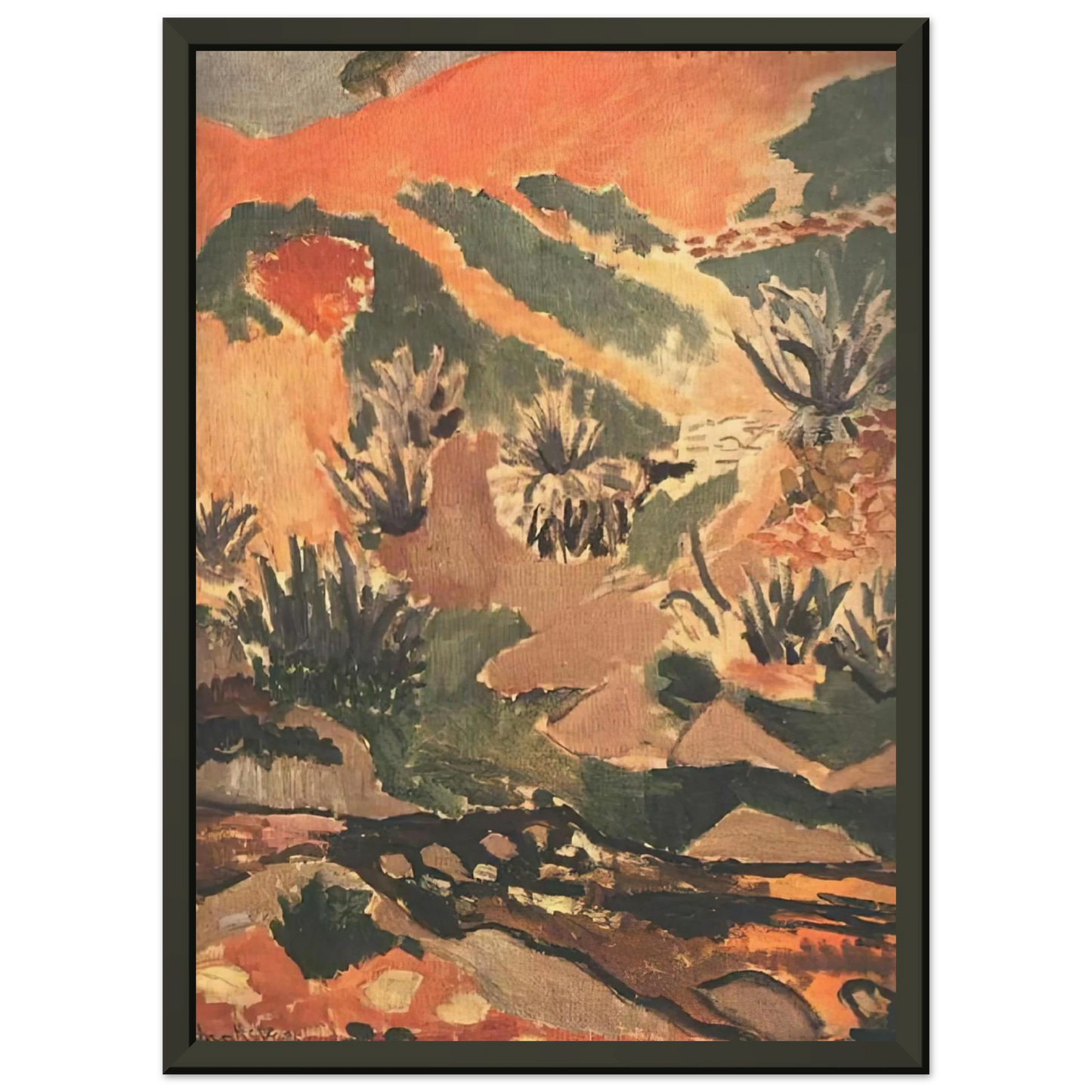 Henri Matisse LANDSCAPE WITH BROOK BROOK WITH ALOES 1907 Framed Art Print - Aluminum Frame - 40x50 cm / 16x20 inches