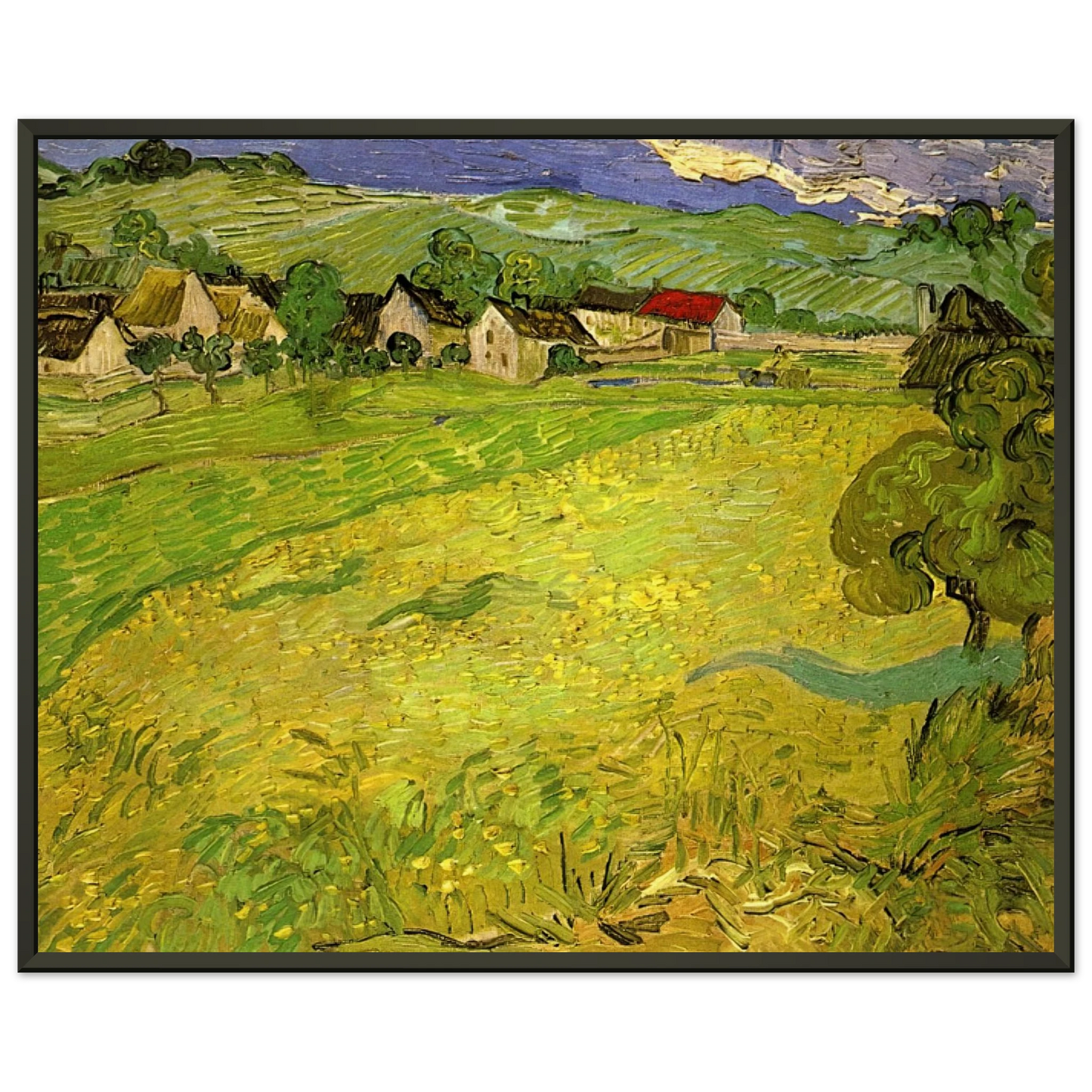 Vincent van Gogh View of Vessenots near Auvers Framed Art Print - Aluminum Frame - 70x100 cm / 28x40 inches