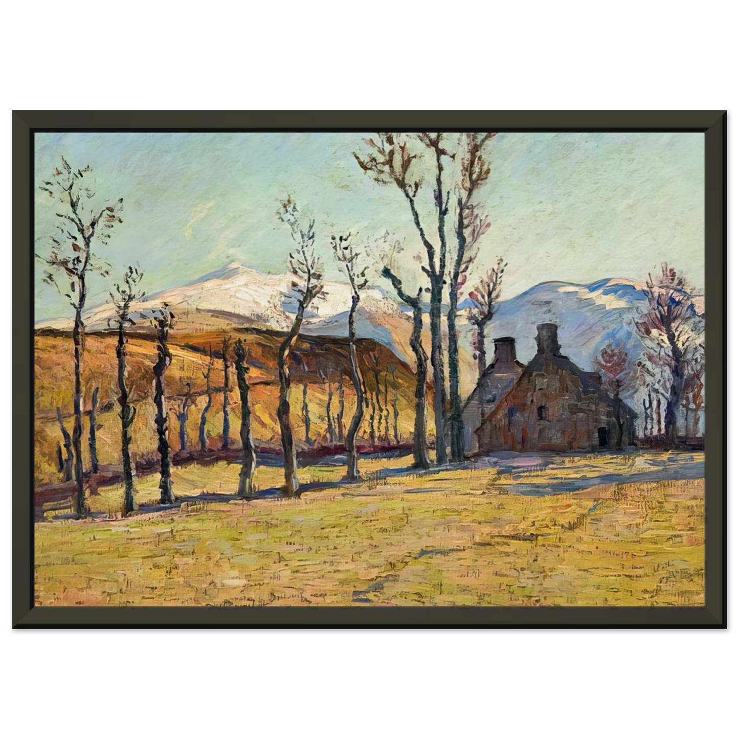 Armand Guillaumin Cottages in a landscape Framed Art Print - Aluminum Frame - 40x50 cm / 16x20 inches