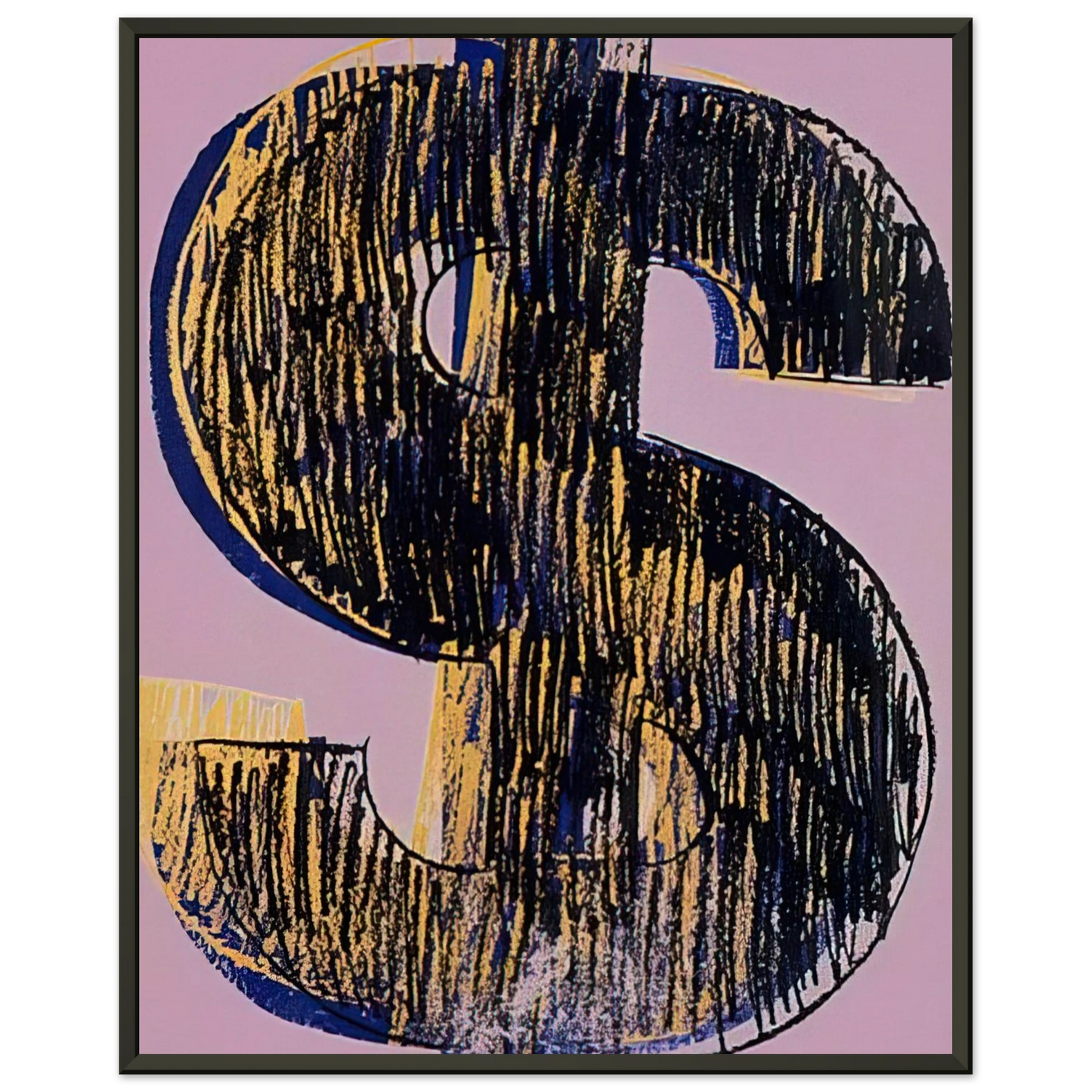 Andy Warhol Dollar Sign Framed Art Print - Aluminum Frame - 40x50 cm / 16x20 inches