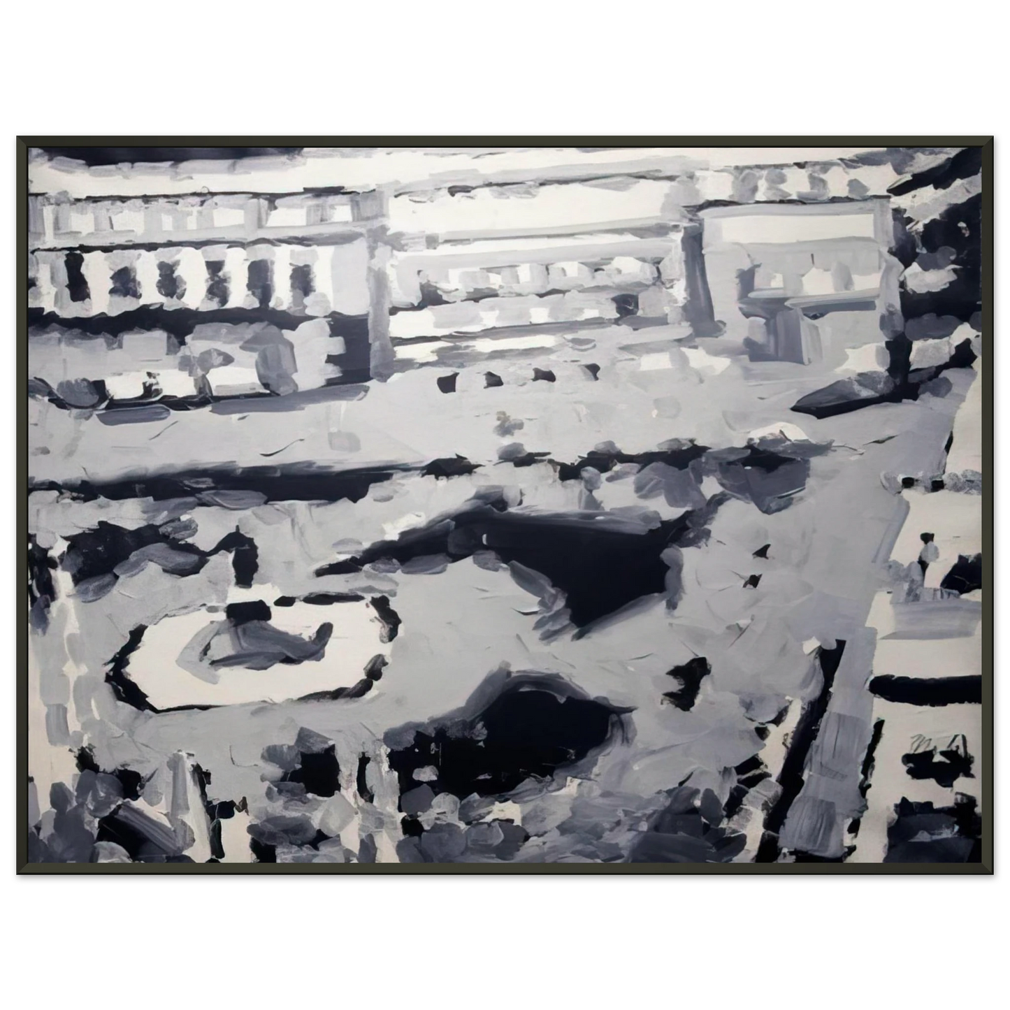 Gerhard Richter TOWNSCAPE M6 1968 Framed Art Print - Aluminum Frame - 60x80 cm / 24x32 inches