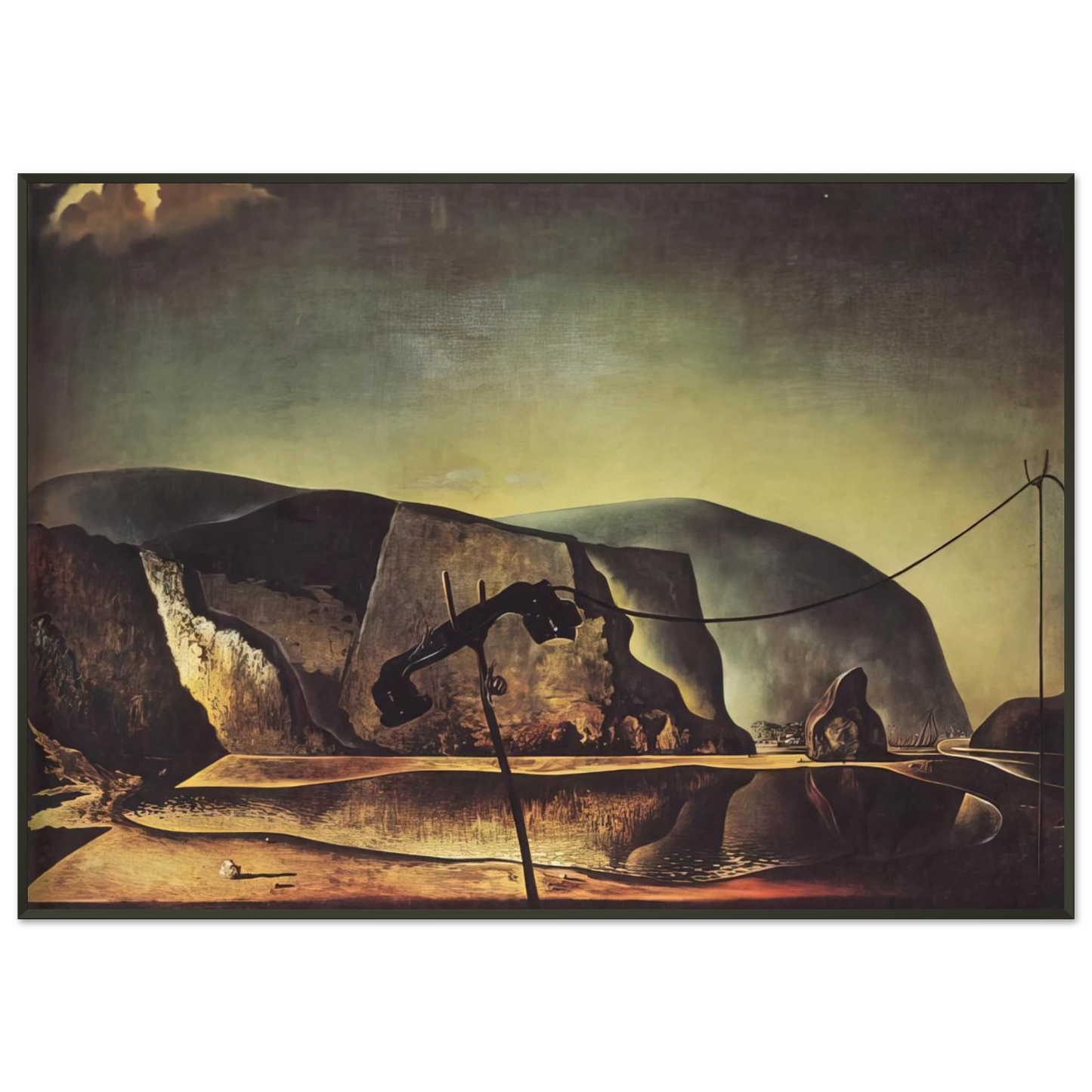 Salvador Dali MOUNTAIN LAKE Framed Art Print - Aluminum Frame - 21x29.7 cm / 8x12"