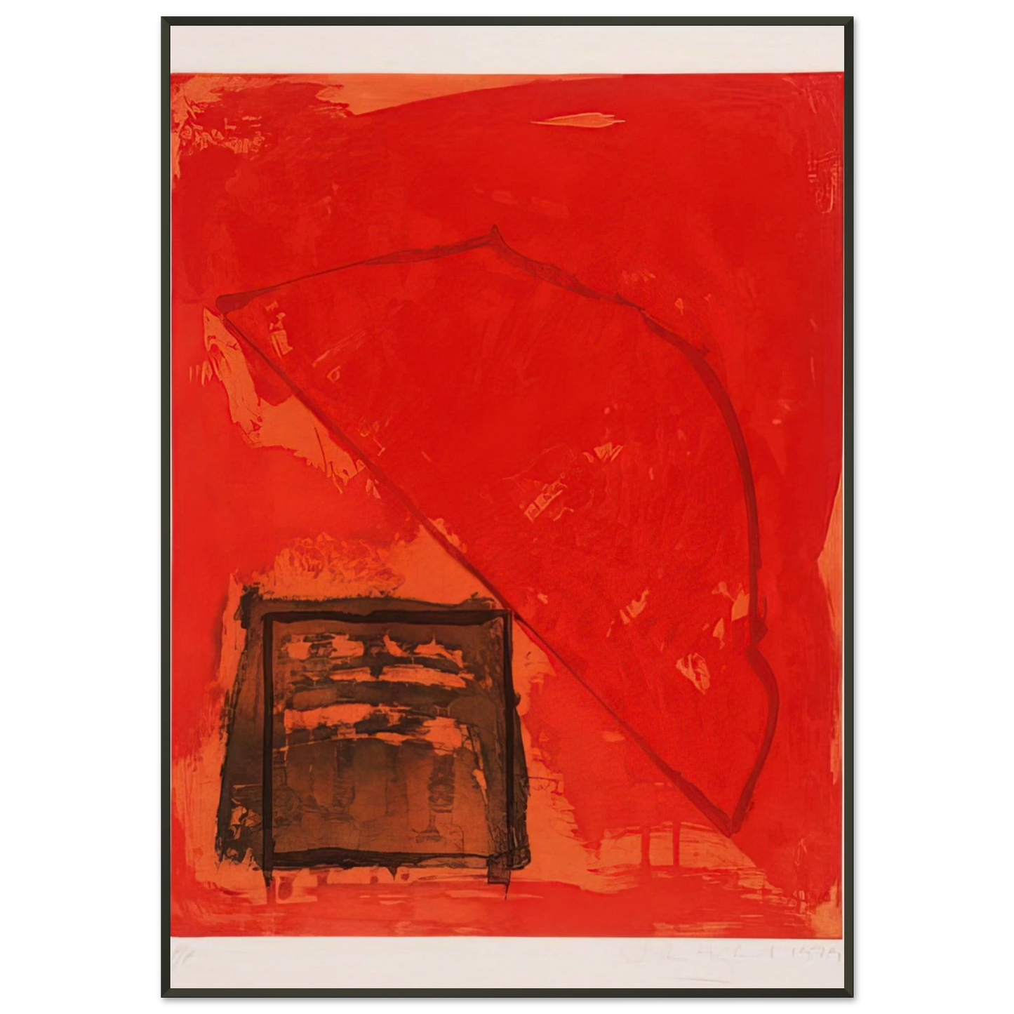 John Hoyland Trace 1979 Framed Art Print - Aluminum Frame - 21x29.7 cm / 8x12"