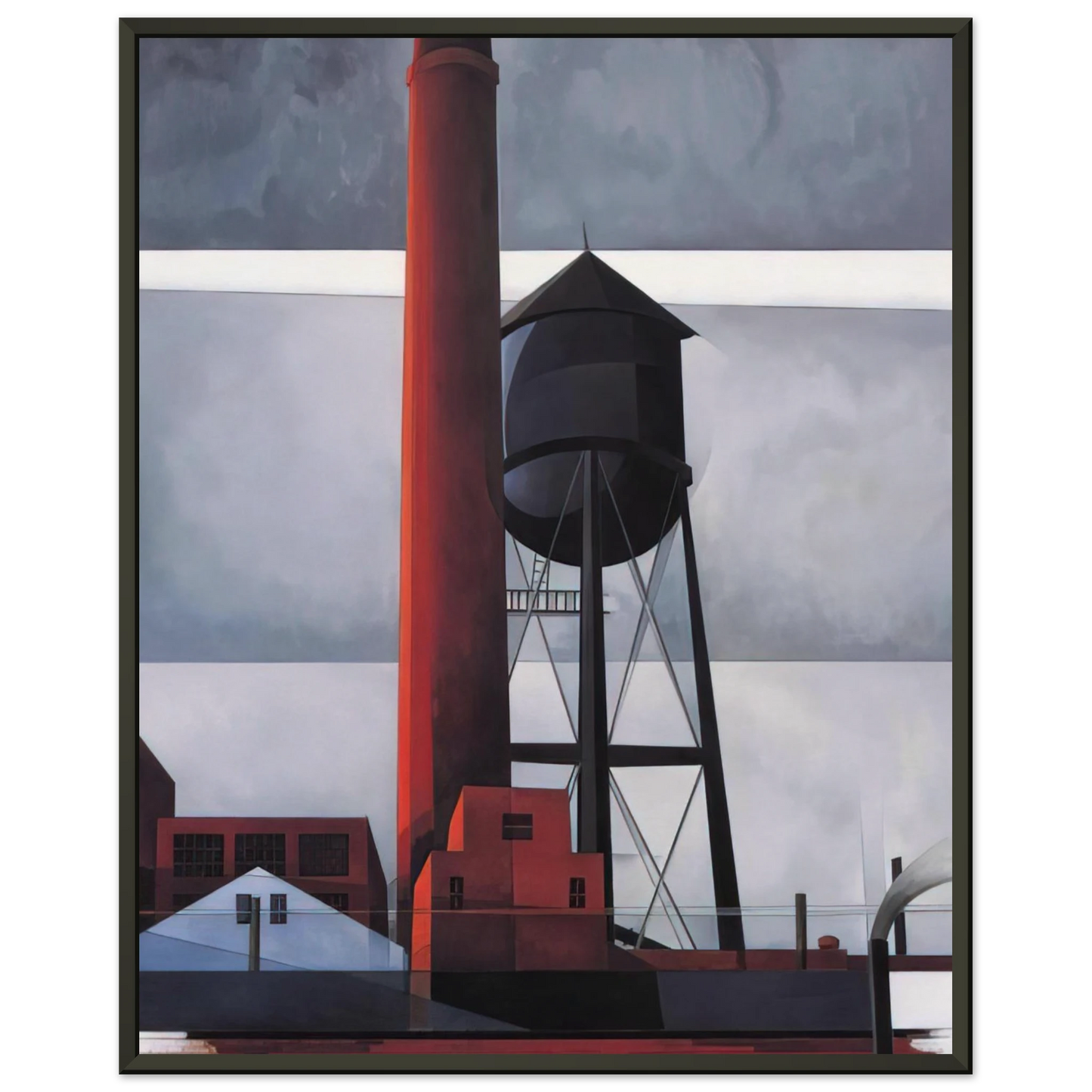 Charles Demuth Chimney and Water Tower 1931 Framed Art Print - Aluminum Frame - 60x80 cm / 24x32 inches