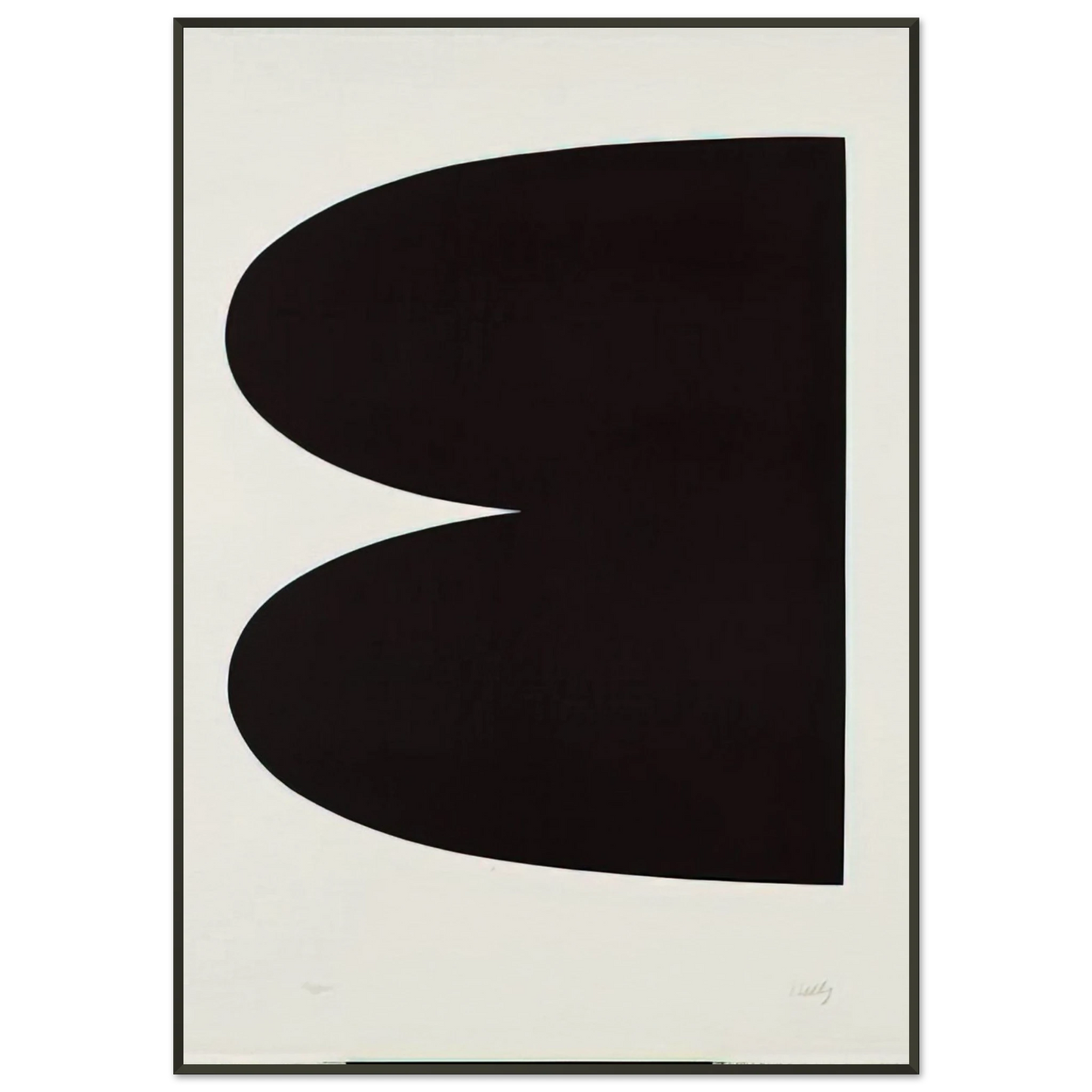 Ellsworth Kelly Black from Suite of TwentySeven Color Lithographs Framed Art Print - Aluminum Frame - 21x29.7 cm / 8x12"