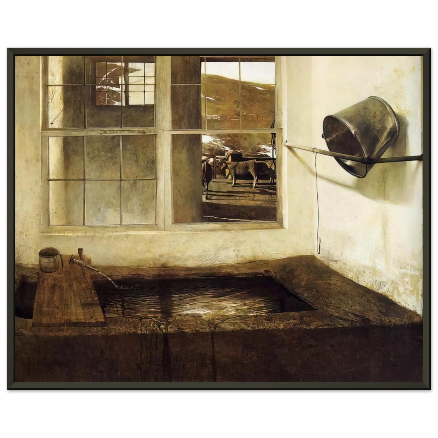 Andrew Wyeth SPRING FED Framed Art Print - Aluminum Frame - 60x80 cm / 24x32 inches