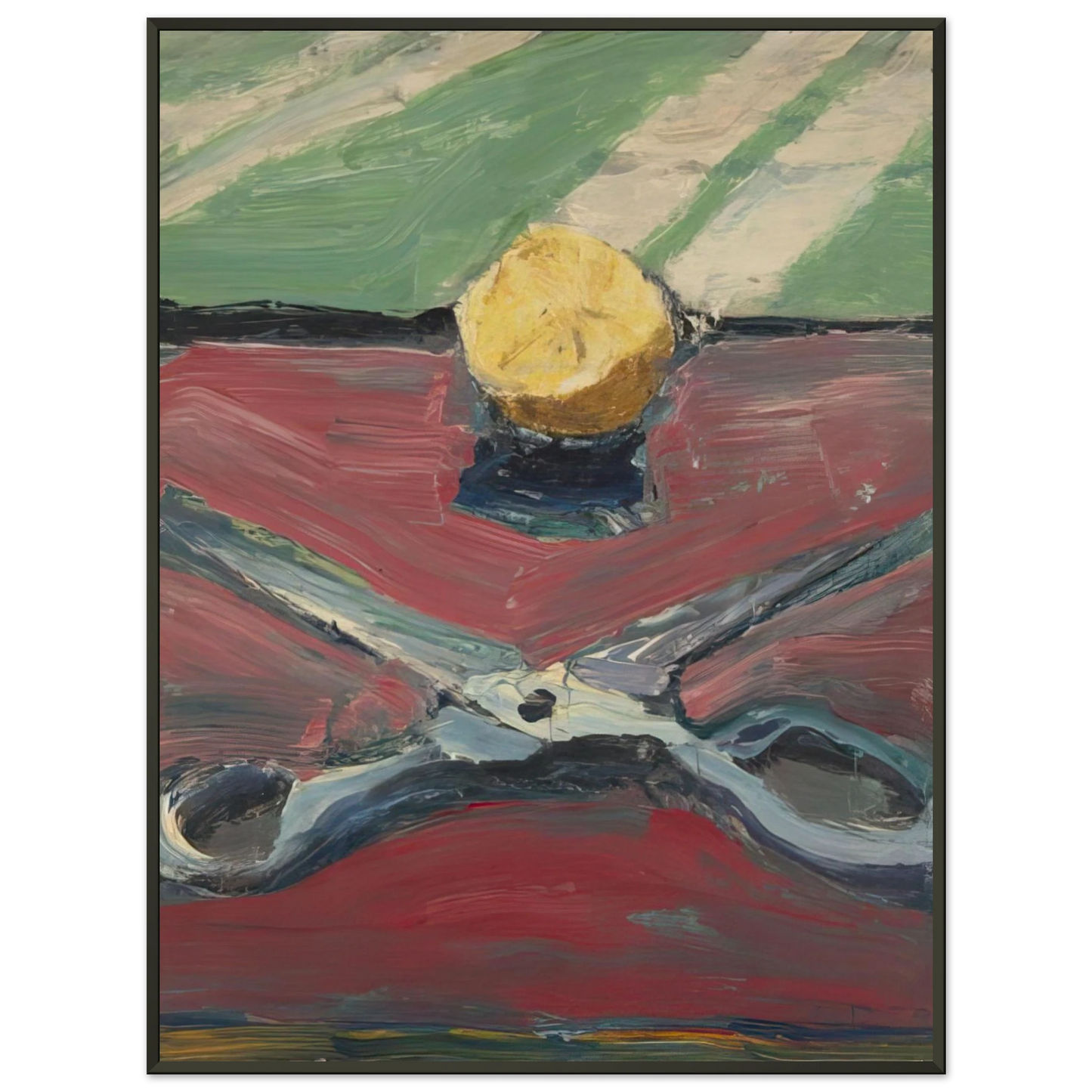 Richard Diebenkorn Scissors and Lemon II Framed Art Print - Aluminum Frame - 60x80 cm / 24x32 inches