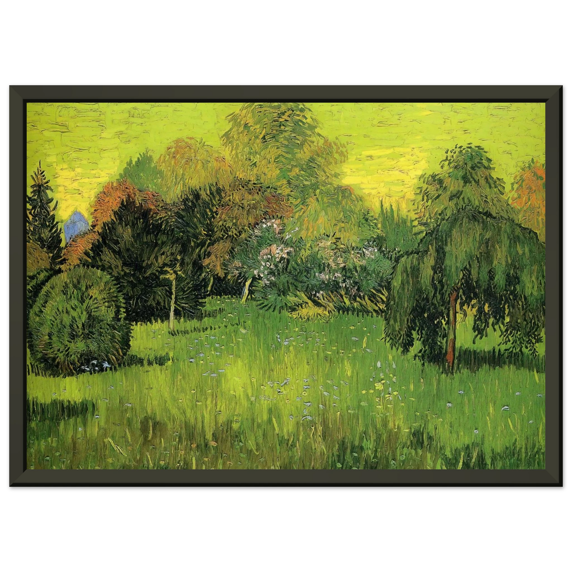 Vincent van Gogh  Public Park with Weeping Willow The Poet s Garden I Framed Art Print  - Aluminum Frame - 40x50 cm / 16x20 inches