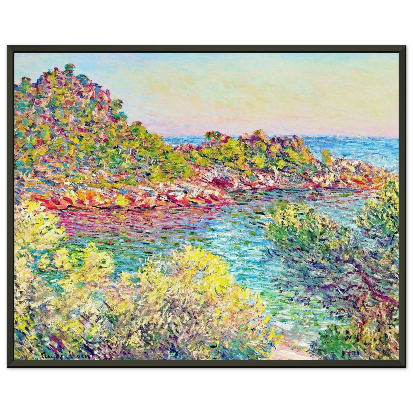 claude monet  Landscape near Montecarlo Framed Art Print  - Aluminum Frame - 60x80 cm / 24x32 inches