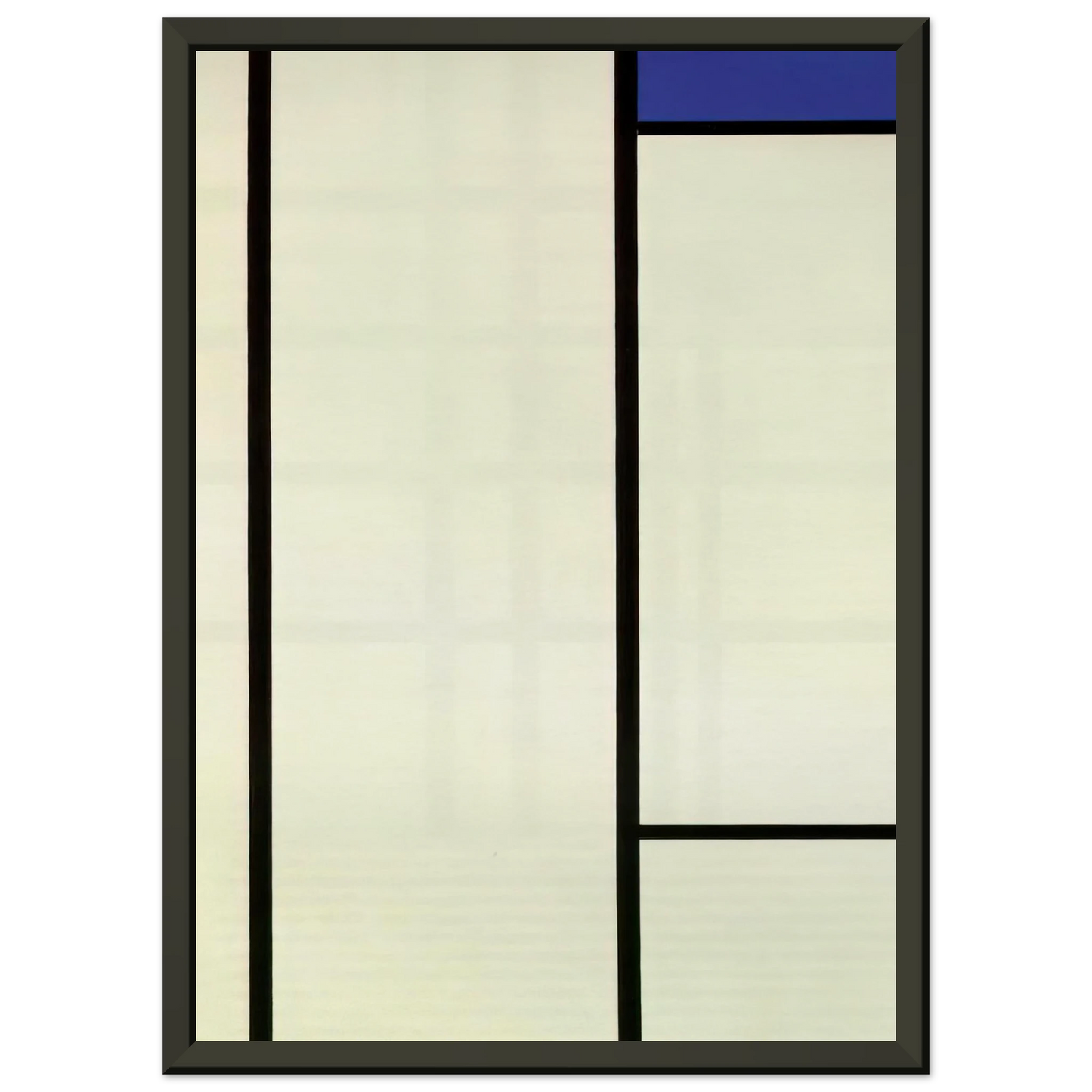 Piet Mondrian Vertical Composition with Blue and White Framed Art Print - Aluminum Frame - 40x50 cm / 16x20 inches