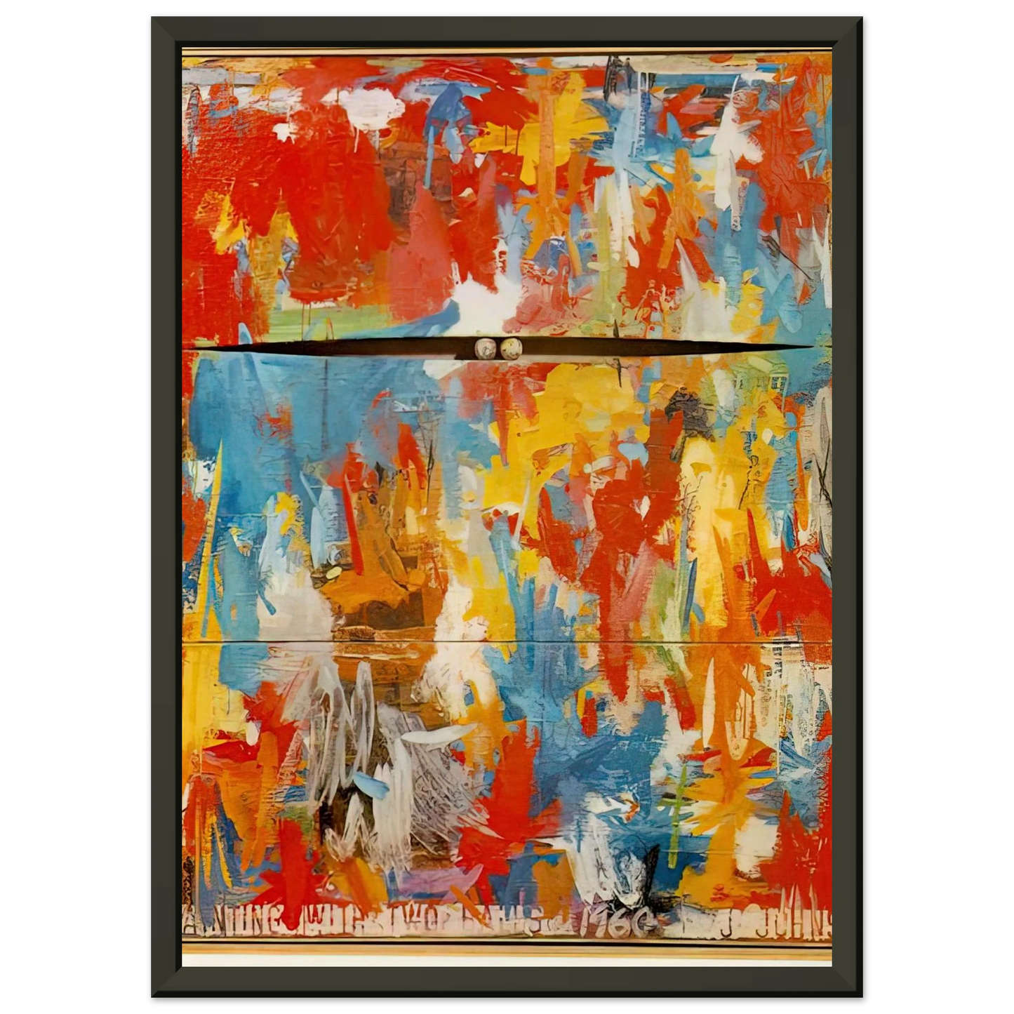 Jasper Johns PAINTING WITH TWO BALLS Framed Art Print - Aluminum Frame - 40x50 cm / 16x20 inches