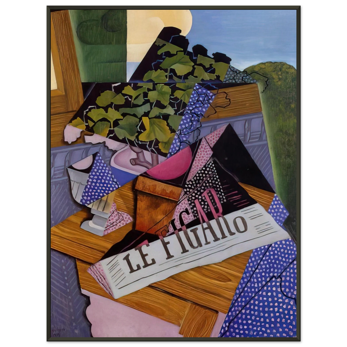 Juan Gris A POT OF GERANIUMS 1915 Framed Art Print - Aluminum Frame - 70x100 cm / 28x40 inches