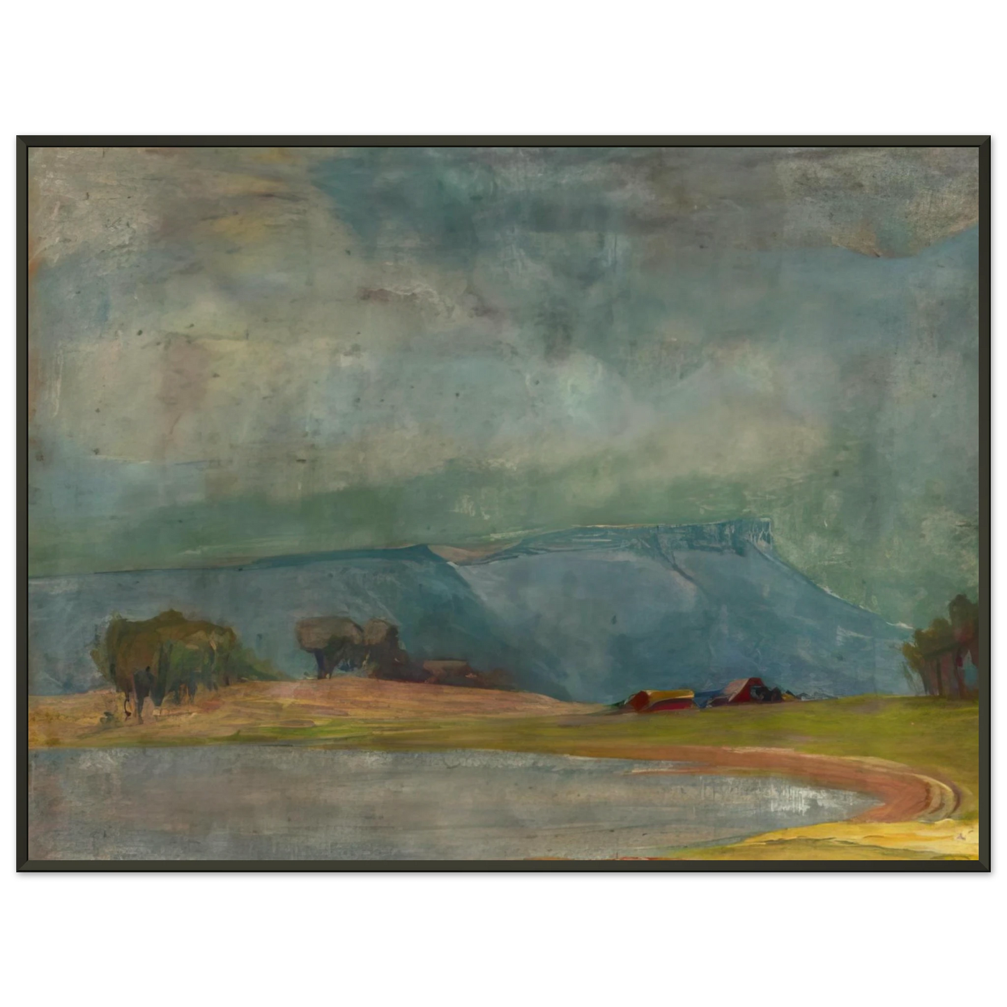Xavier Martinez Dodge Ranch Tonalism Framed Art Print - Aluminum Frame - 40x50 cm / 16x20 inches