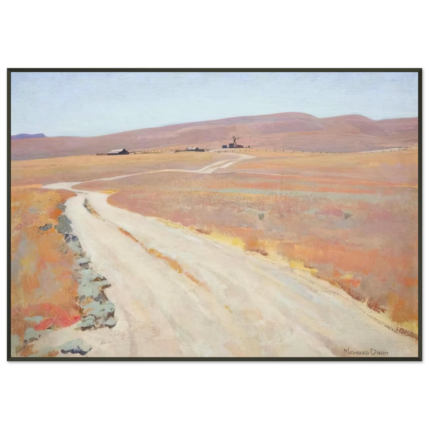 Maynard Dixon ABANDONED RANCH 1935 Framed Art Print - Aluminum Frame - 21x29.7 cm / 8x12"