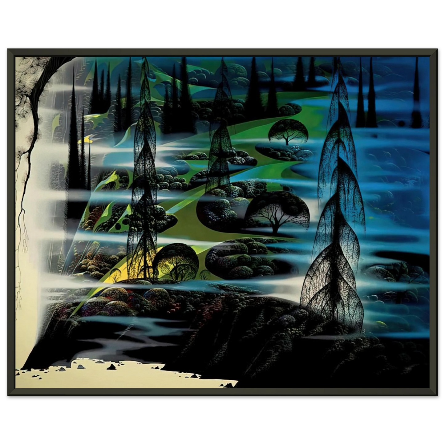 Eyvind Earle  Beauty Beyond Believing Framed Art Print  - Aluminum Frame - 40x50 cm / 16x20 inches
