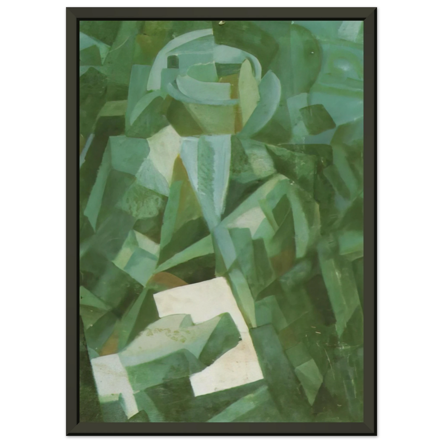 Salvador Dali  CUBIST COMPOSITION PORTRAIT OF A SEATED PERSON HOLDING A LETTER Framed Art Print  - Aluminum Frame - 40x50 cm / 16x20 inches
