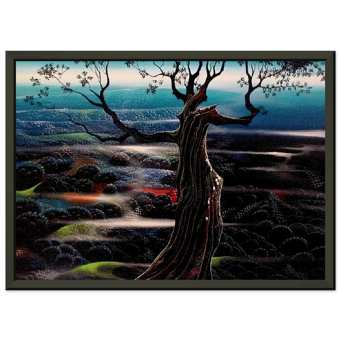 Eyvind Earle Wild Valley Framed Art Print - Aluminum Frame - 70x100 cm / 28x40 inches