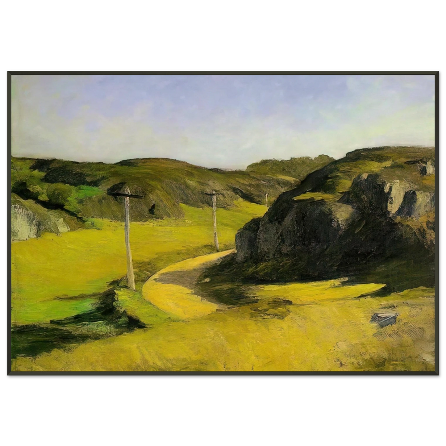 Edward Hopper Road in Maine Framed Art Print - Aluminum Frame - 21x29.7 cm / 8x12"