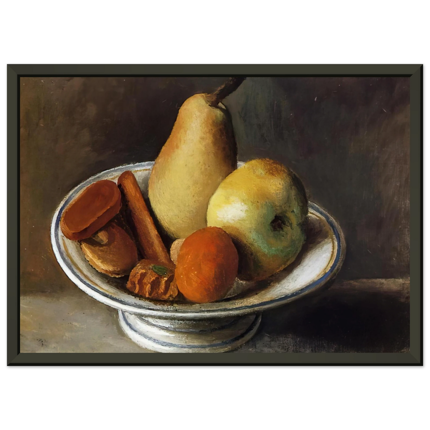 Pablo Picasso  Fruit Bowl with Fruit  1918 Framed Art Print  - Aluminum Frame - 60x80 cm / 24x32 inches