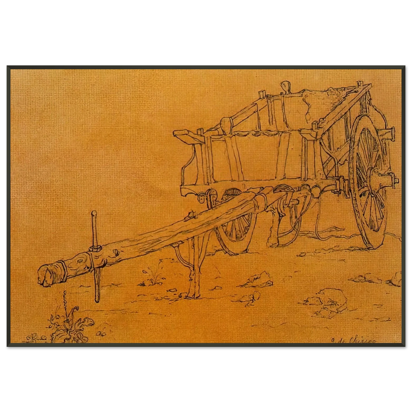 Giorgio de Chirico THE CHARIOT Framed Art Print - Aluminum Frame - 21x29.7 cm / 8x12"
