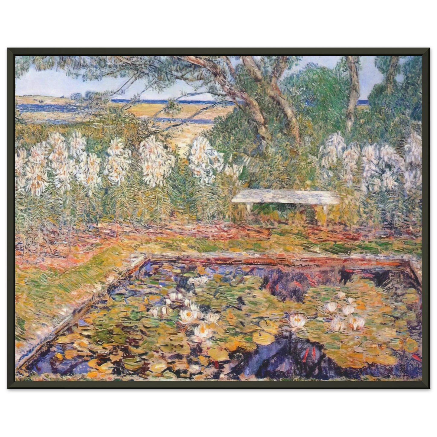 Childe Hassam A long island garden Framed Art Print - Aluminum Frame - 70x100 cm / 28x40 inches