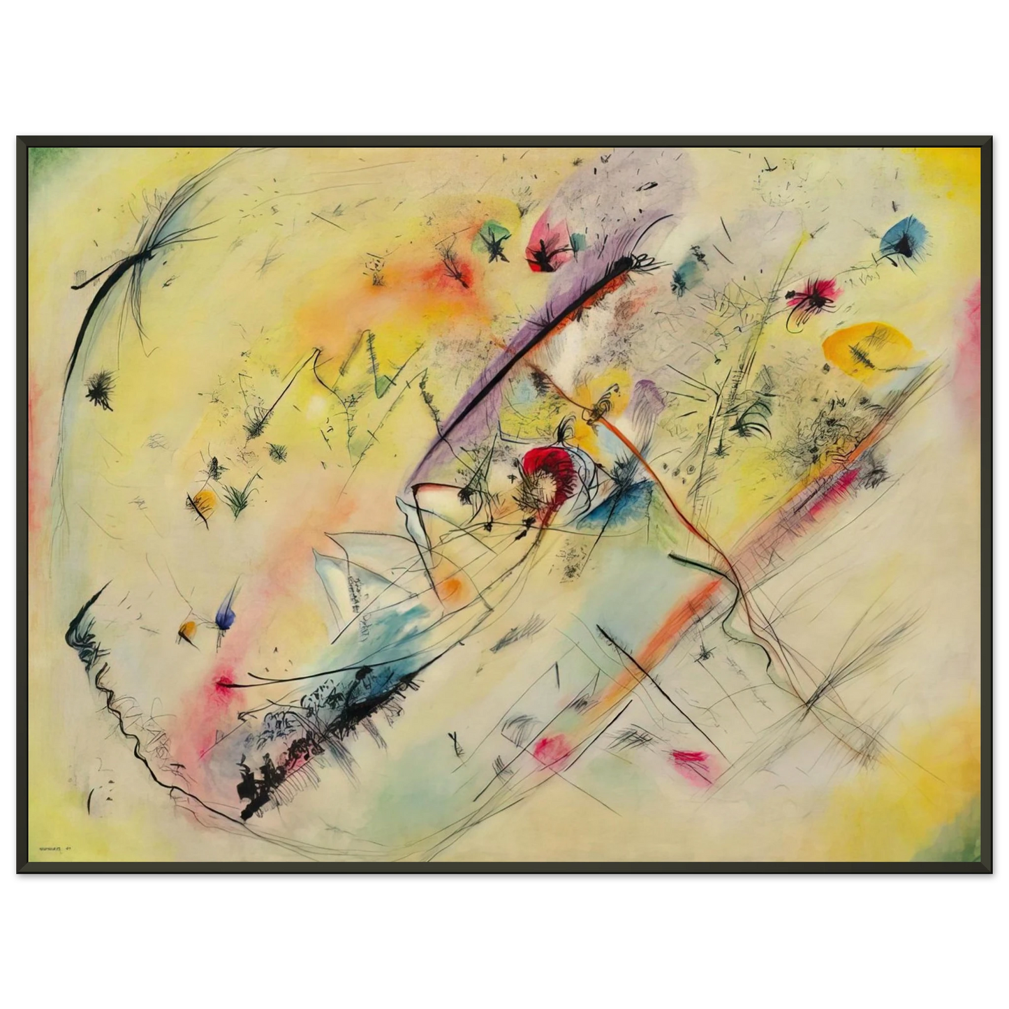 Wassily Kandinsky  BRIGHT PICTURE 1913 Framed Art Print  - Aluminum Frame - 70x100 cm / 28x40 inches
